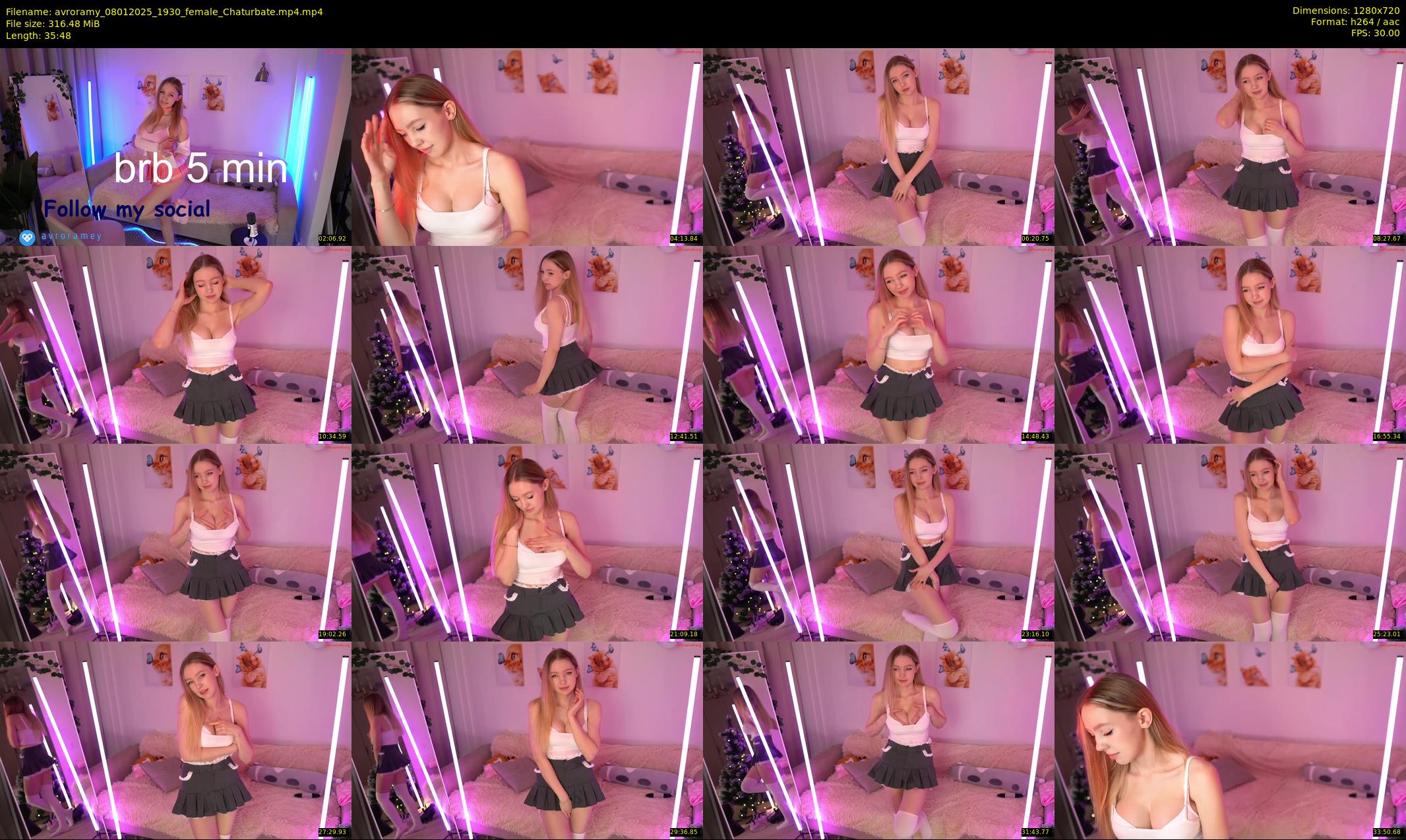 avroramy — 36 minute Chaturbate female cam show recording, 720p, Jan 8, 2025