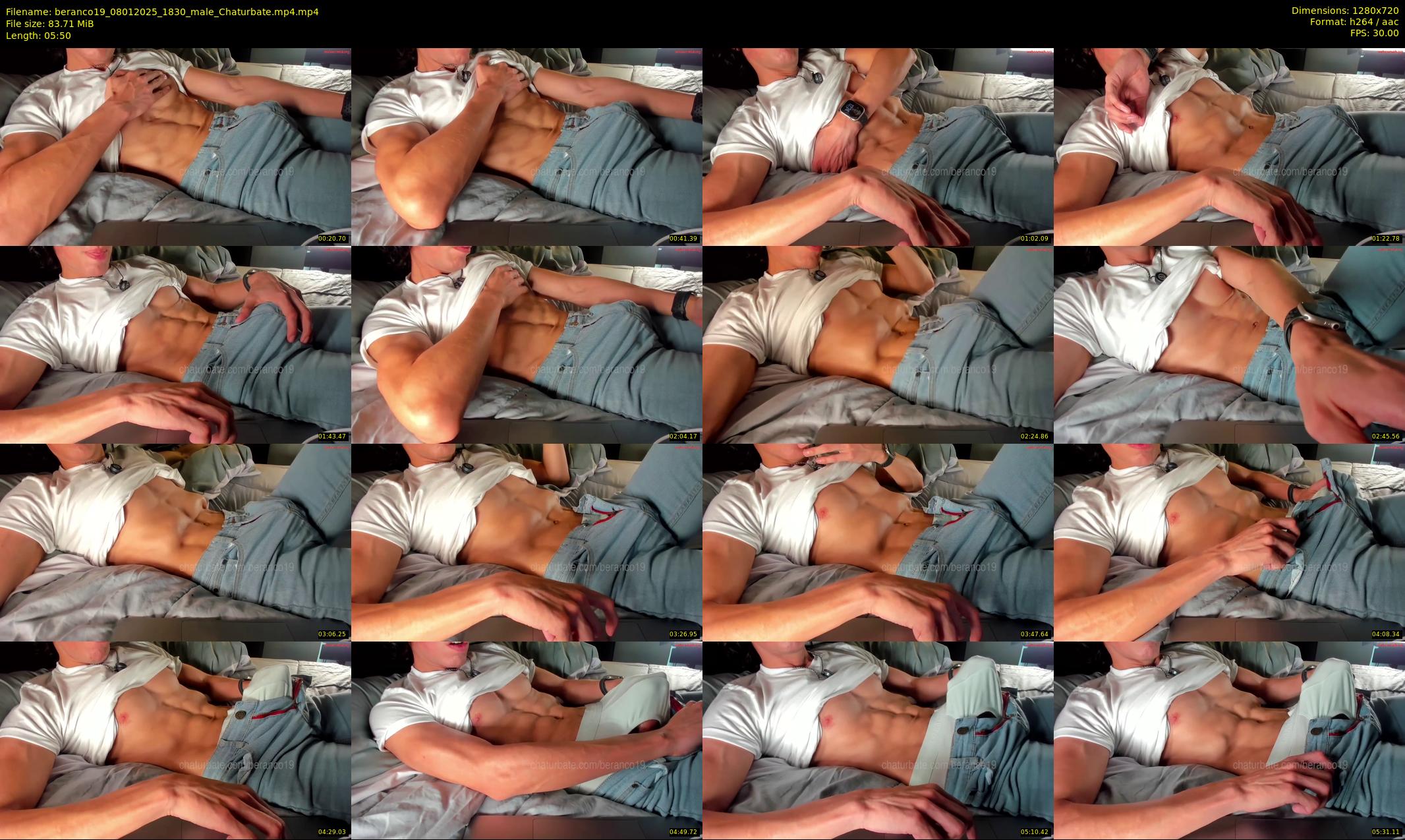 beranco19 — 6 minute Chaturbate male cam show recording, 720p, Jan 8, 2025