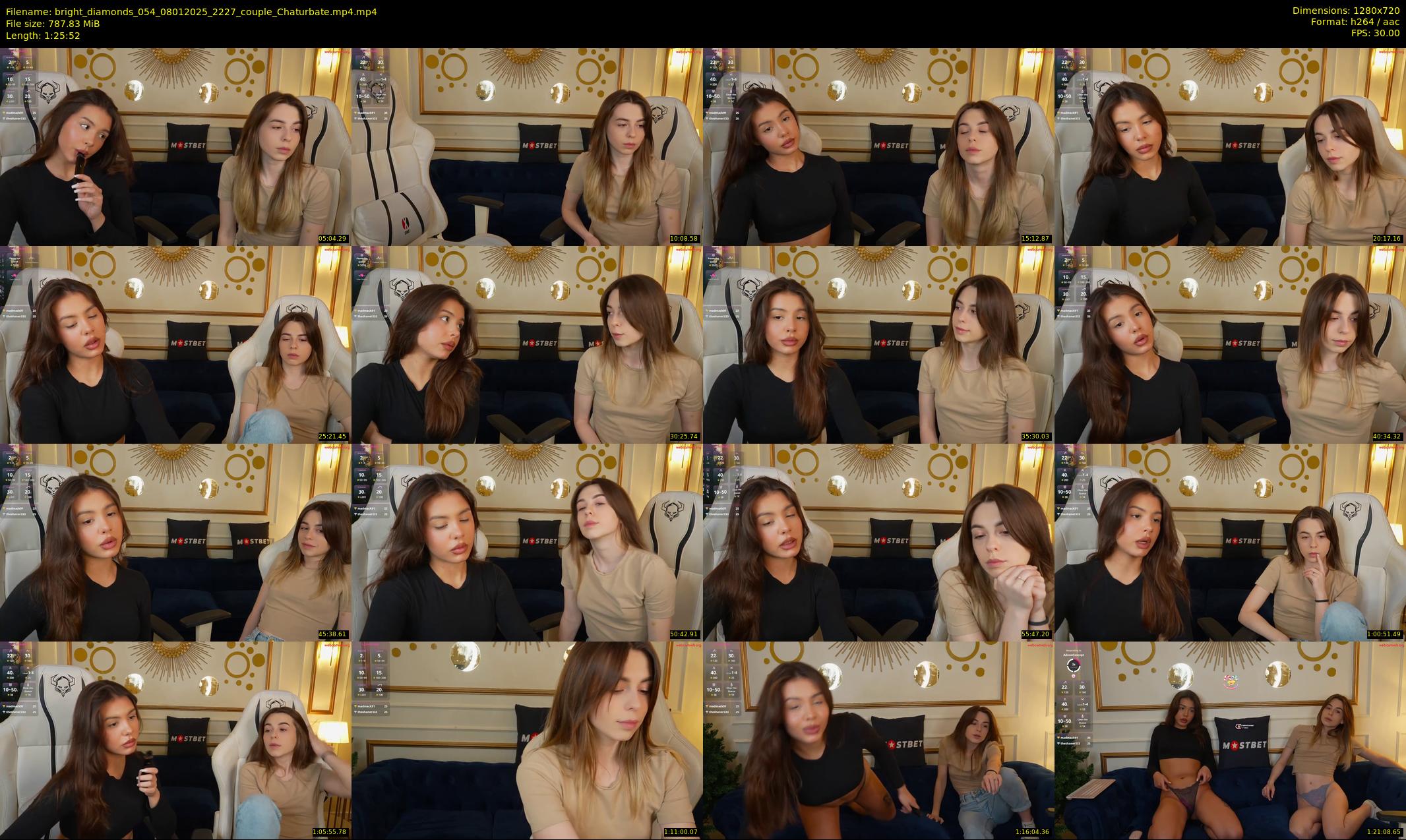 bright_diamonds_054 — 86 minute Chaturbate couple cam show recording, 720p, Jan 8, 2025