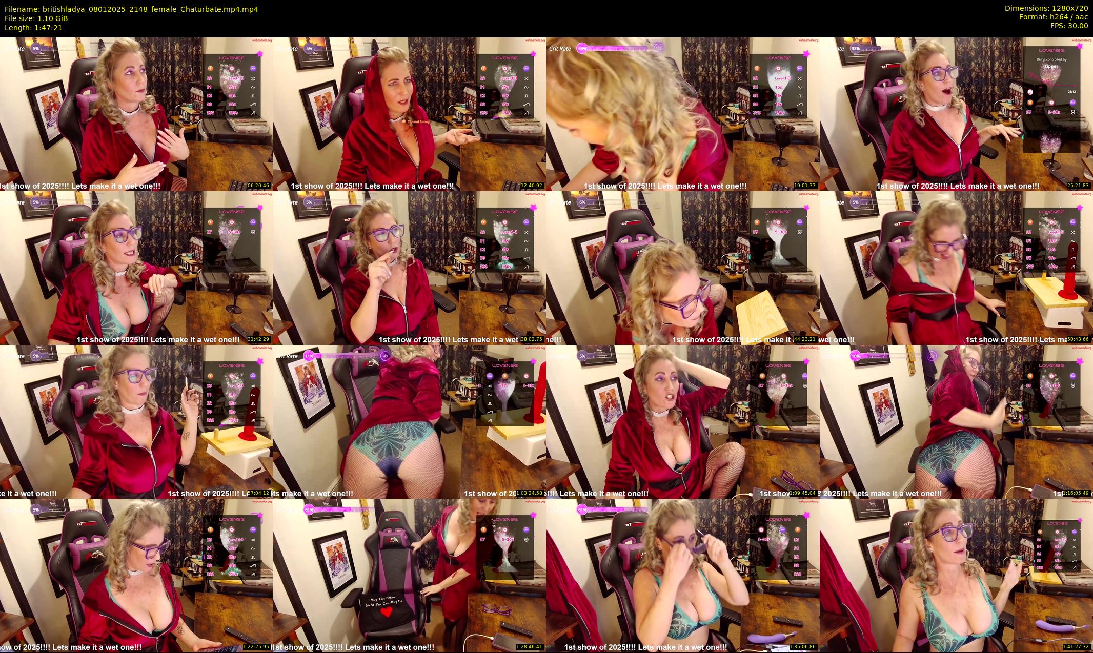 britishladya — 108 minute Chaturbate female cam show recording, 720p, Jan 8, 2025