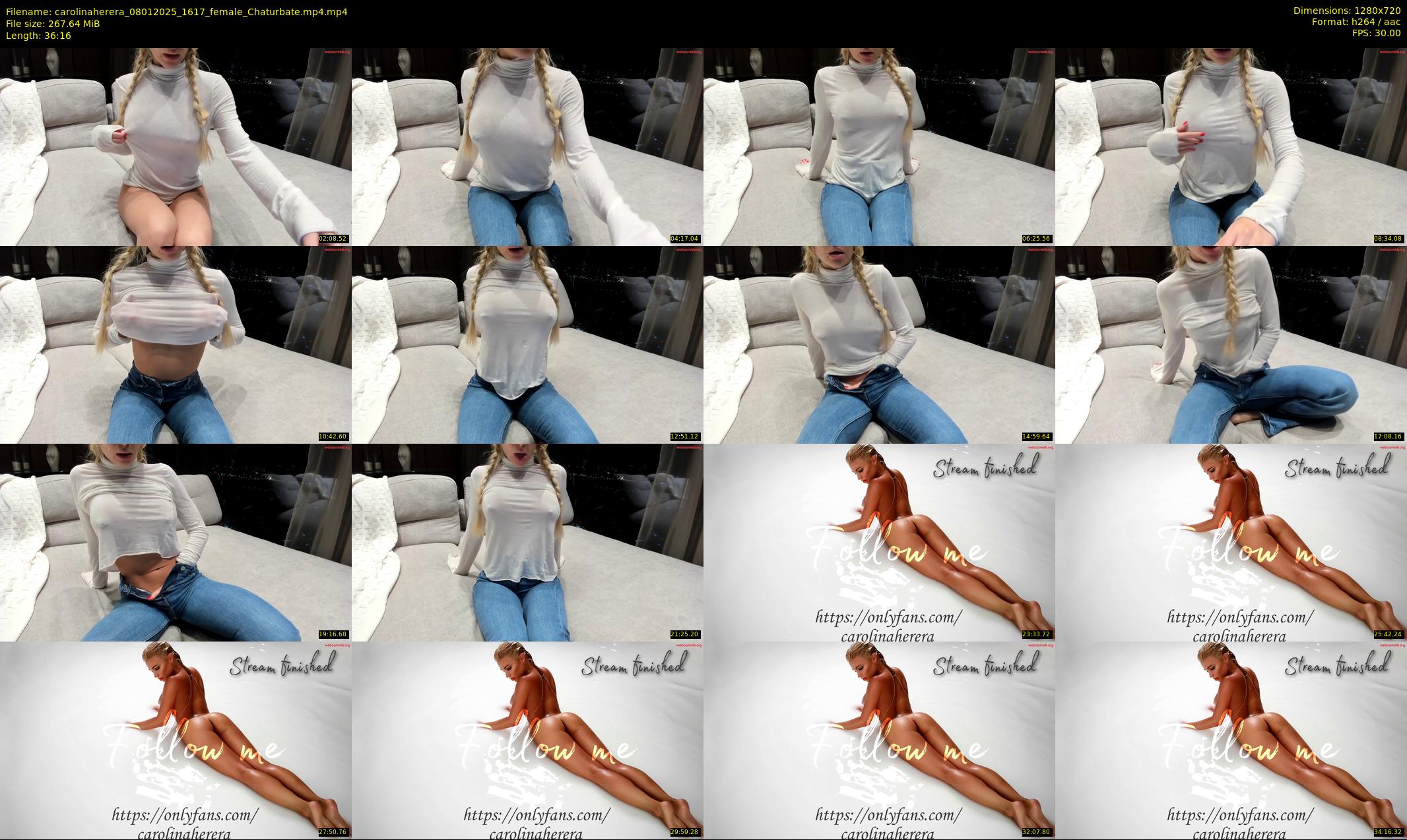 carolinaherera — 37 minute Chaturbate female cam show recording, 720p, Jan 8, 2025