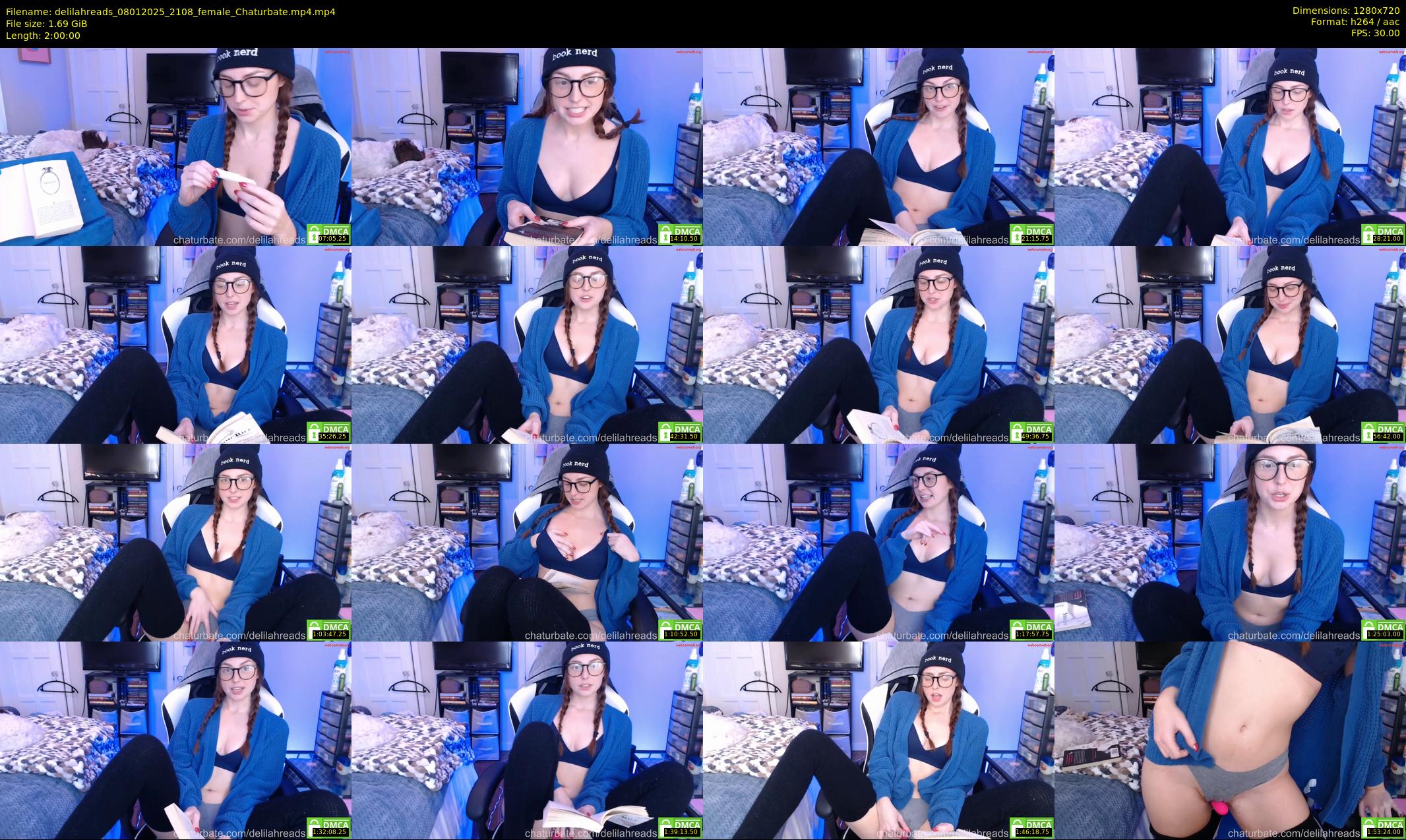 delilahreads — 120 minute Chaturbate female cam show recording, 720p, Jan 8, 2025