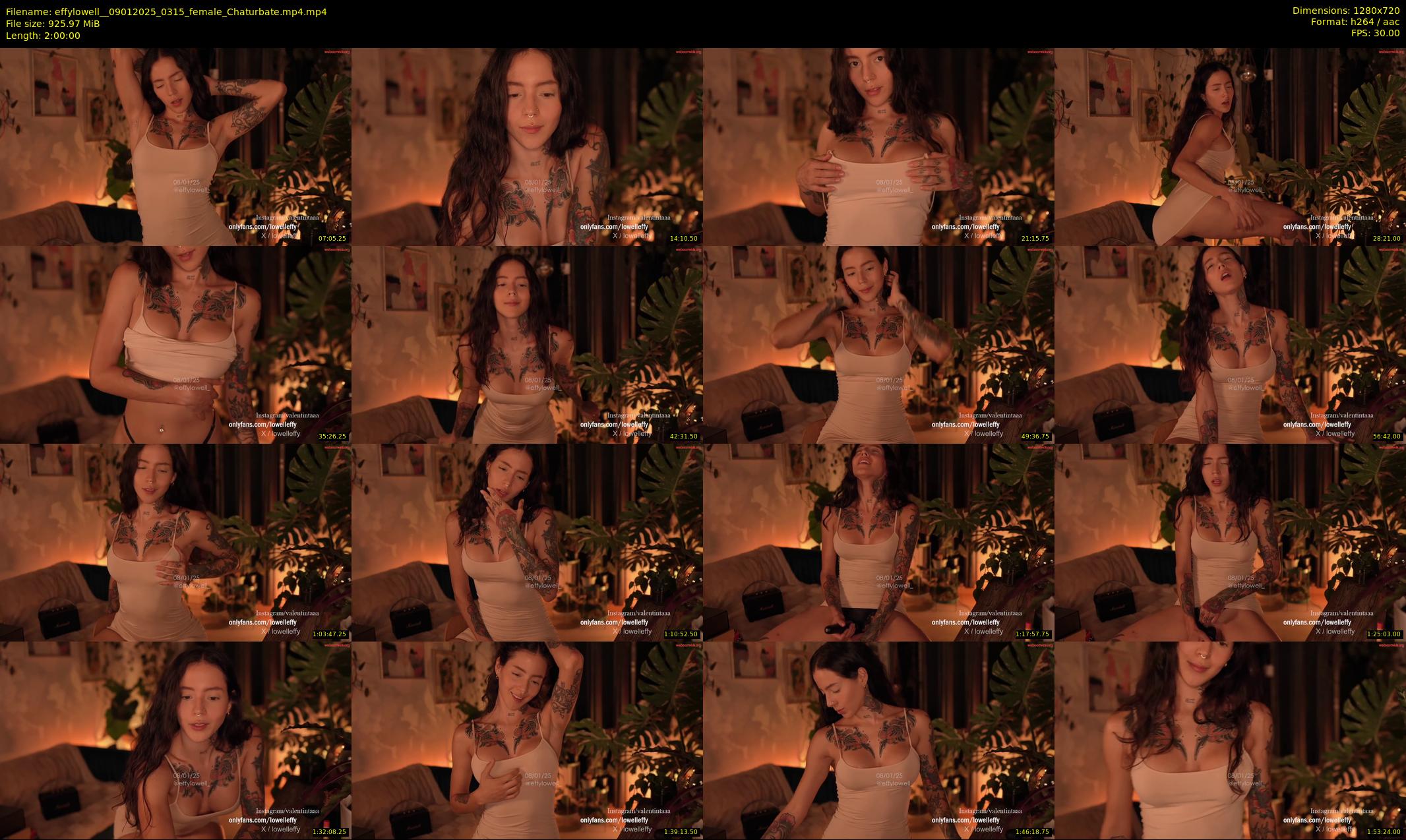 effylowell_ — 120 minute Chaturbate female cam show recording, 720p, Jan 9, 2025