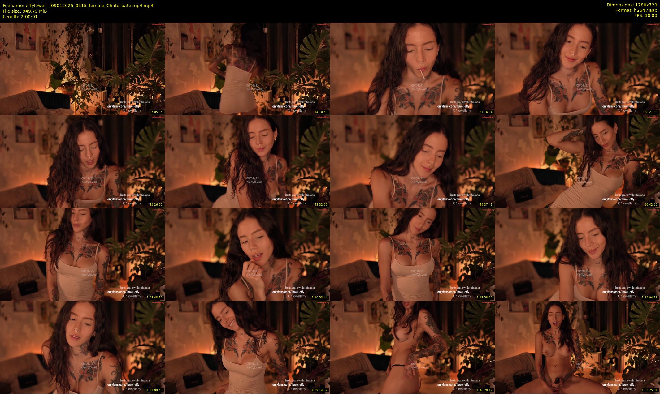 effylowell_ — 121 minute Chaturbate female cam show recording, 720p, Jan 9, 2025