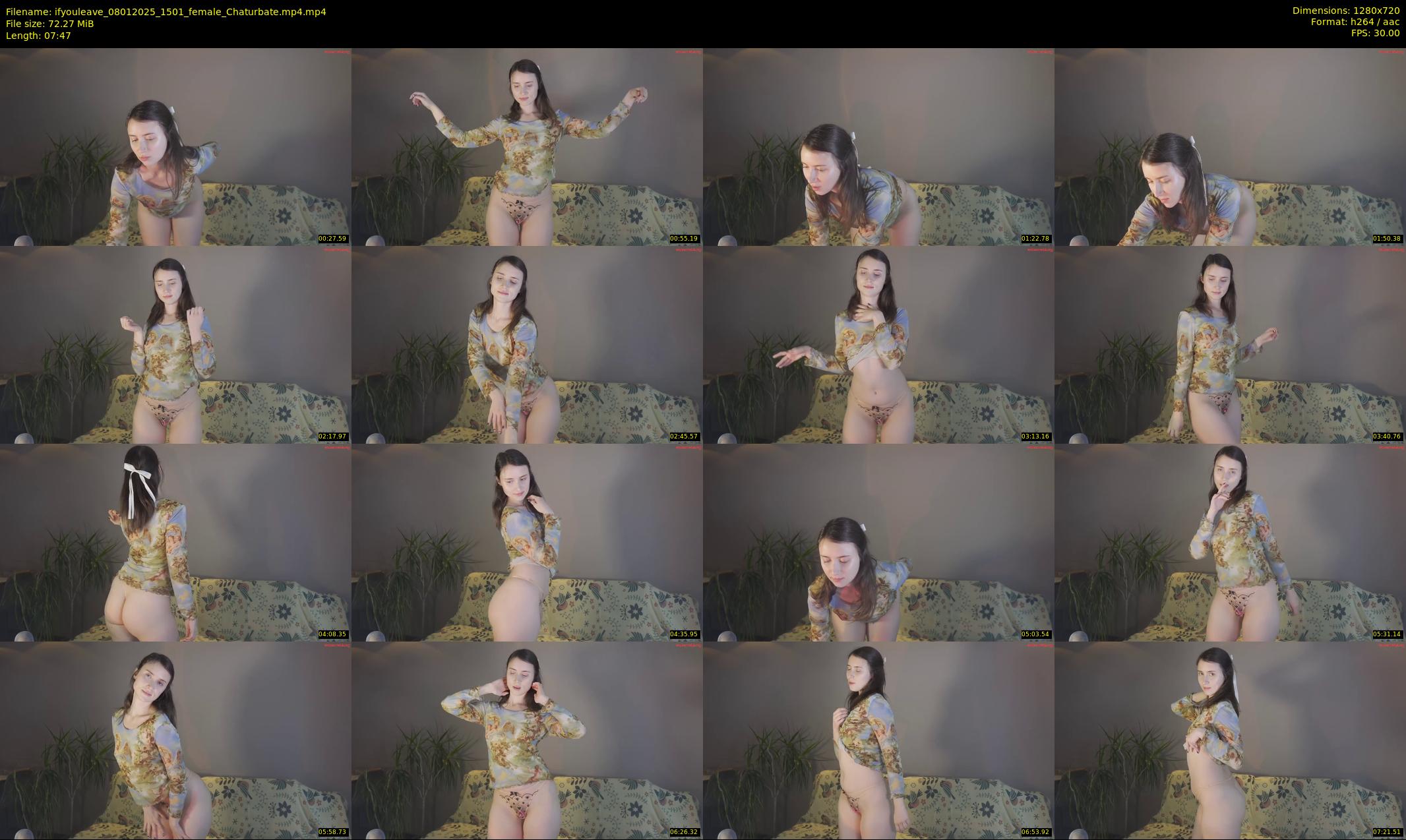 ifyouleave — 8 minute Chaturbate female cam show recording, 720p, Jan 8, 2025