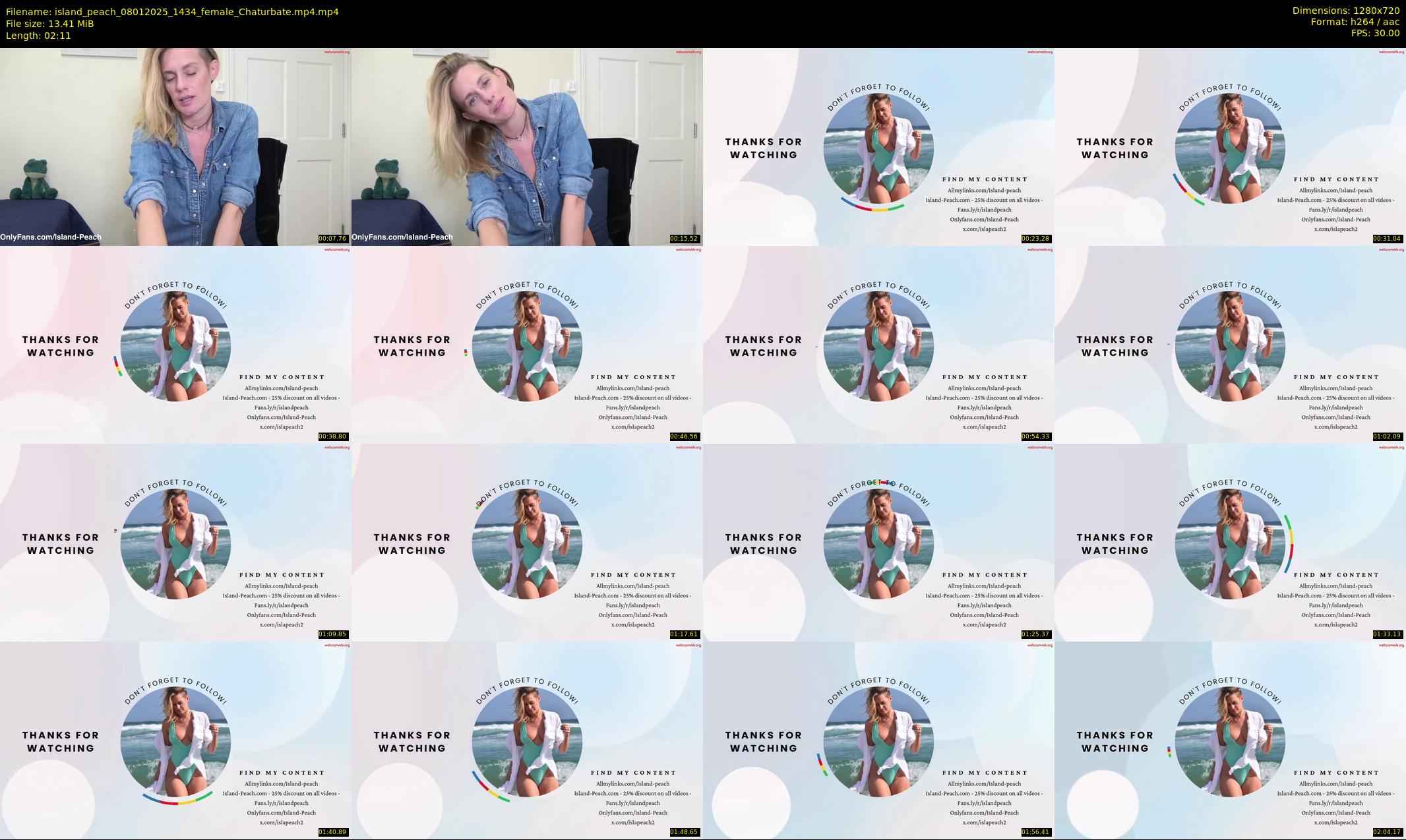 island_peach — 3 minute Chaturbate female cam show recording, 720p, Jan 8, 2025