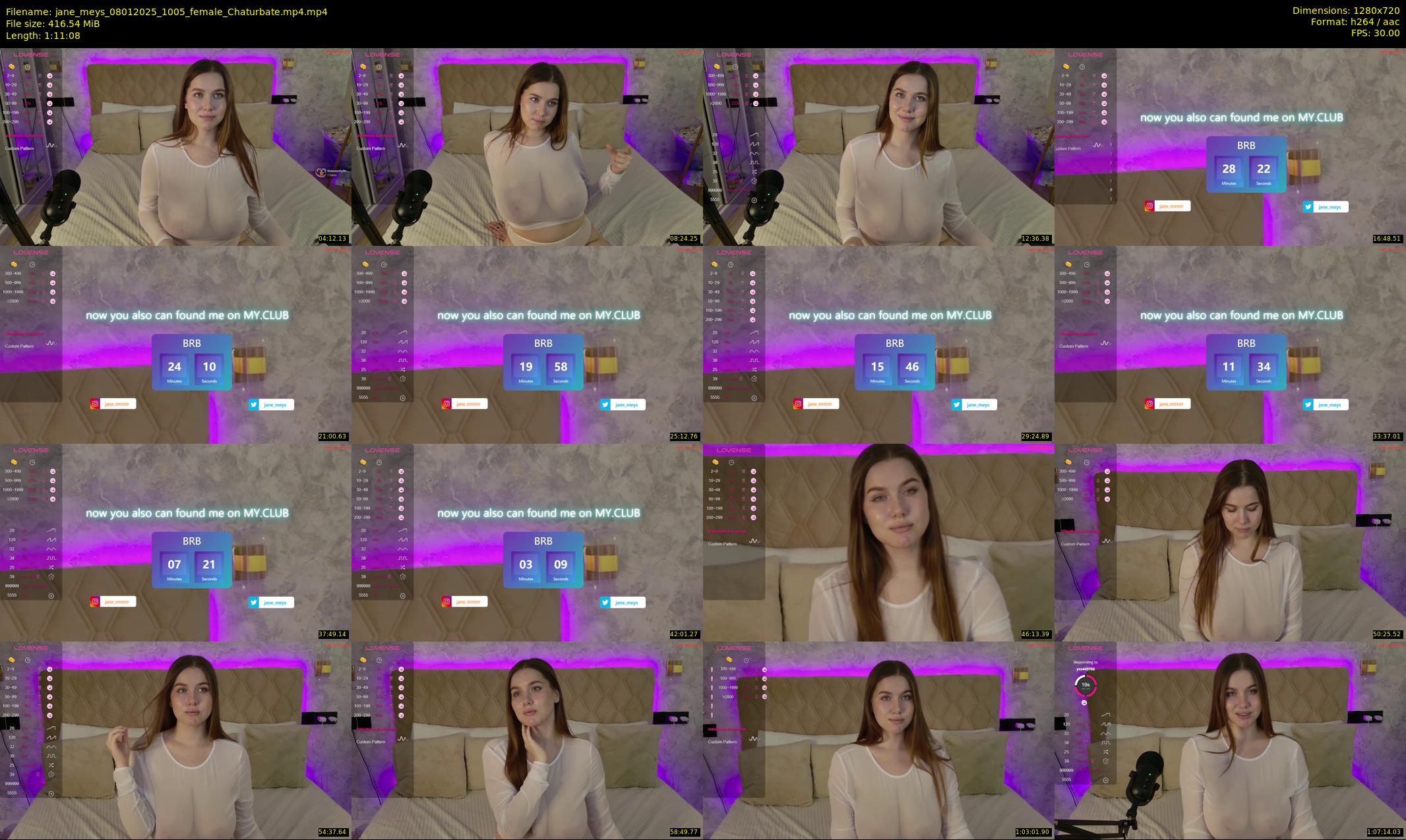 jane_meys — 72 minute Chaturbate female cam show recording, 720p, Jan 8, 2025