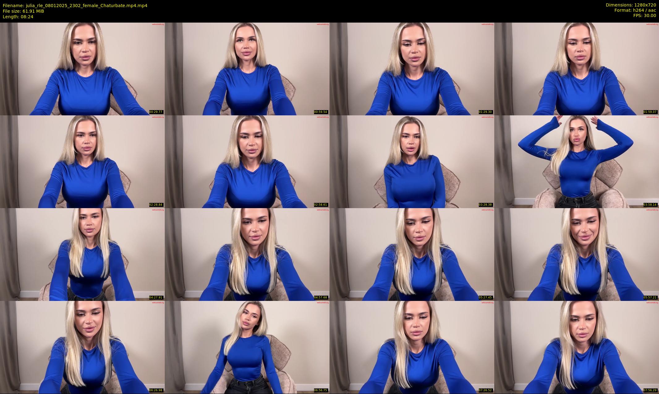 julia_rle — 9 minute Chaturbate female cam show recording, 720p, Jan 8, 2025