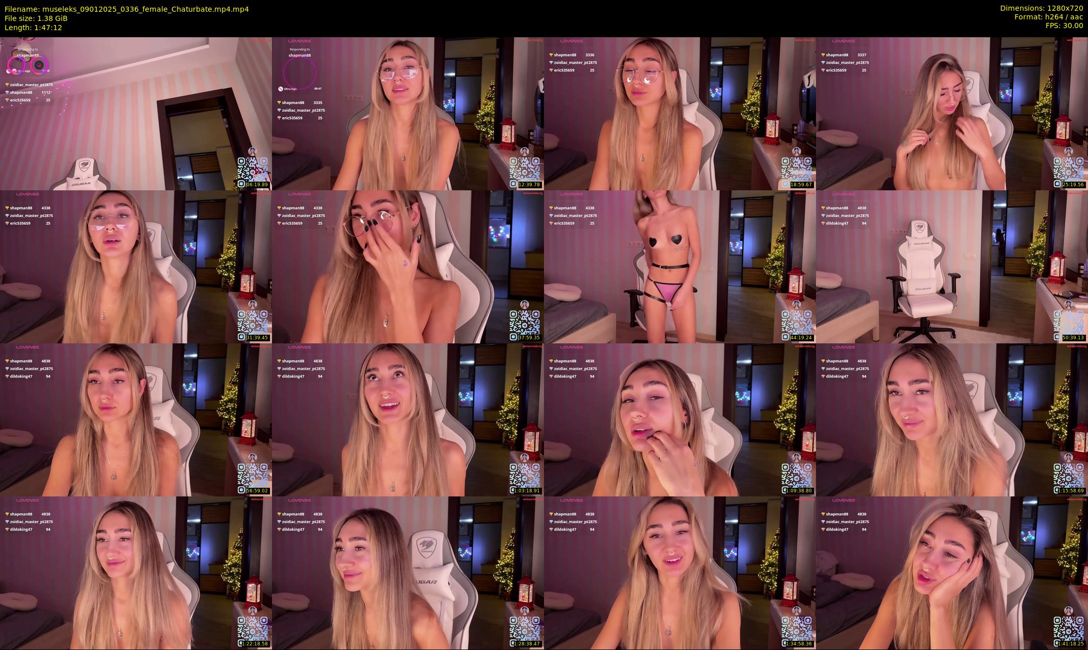 museleks — 108 minute Chaturbate female cam show recording, 720p, Jan 9, 2025