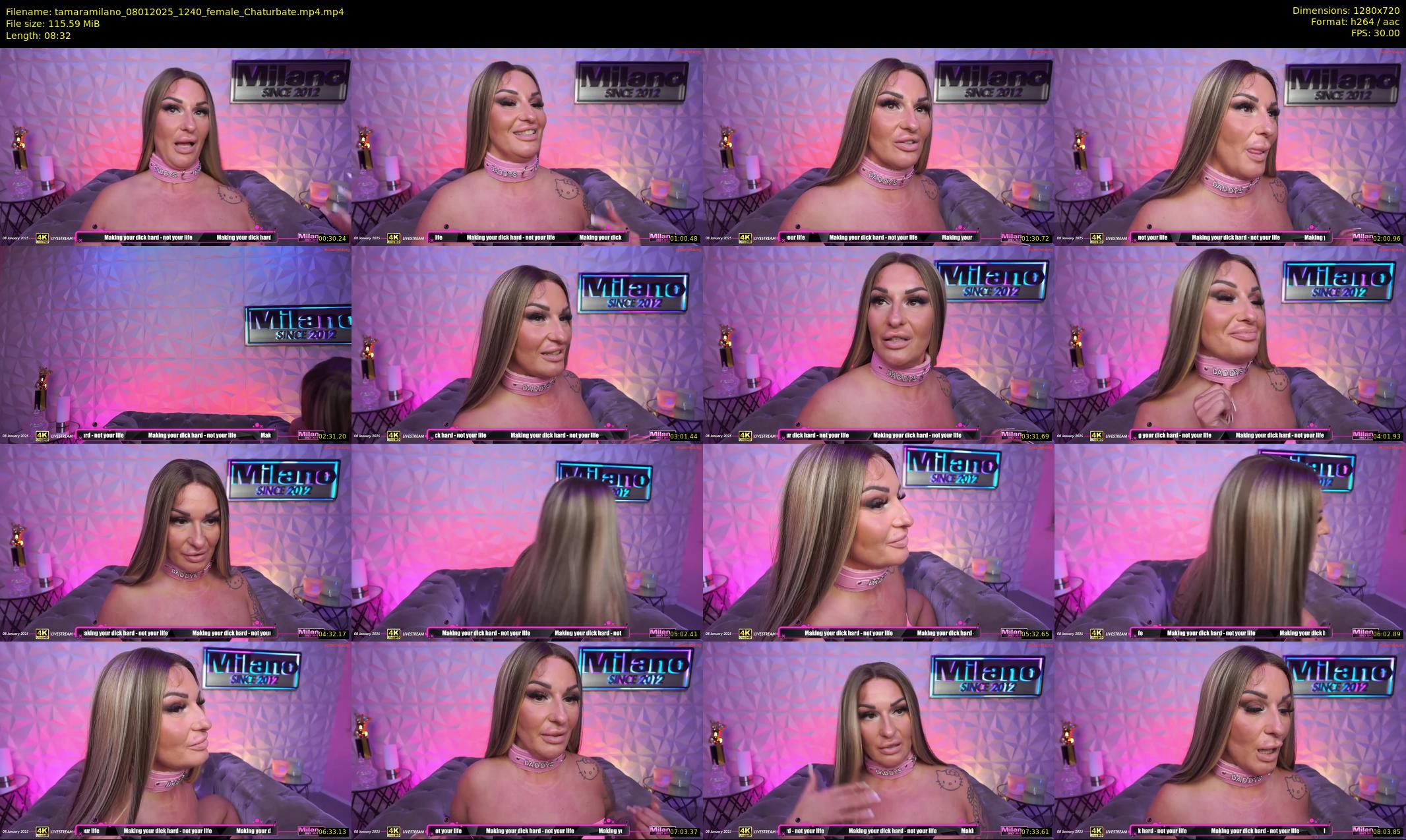 tamaramilano — 9 minute Chaturbate female cam show recording, 720p, Jan 8, 2025