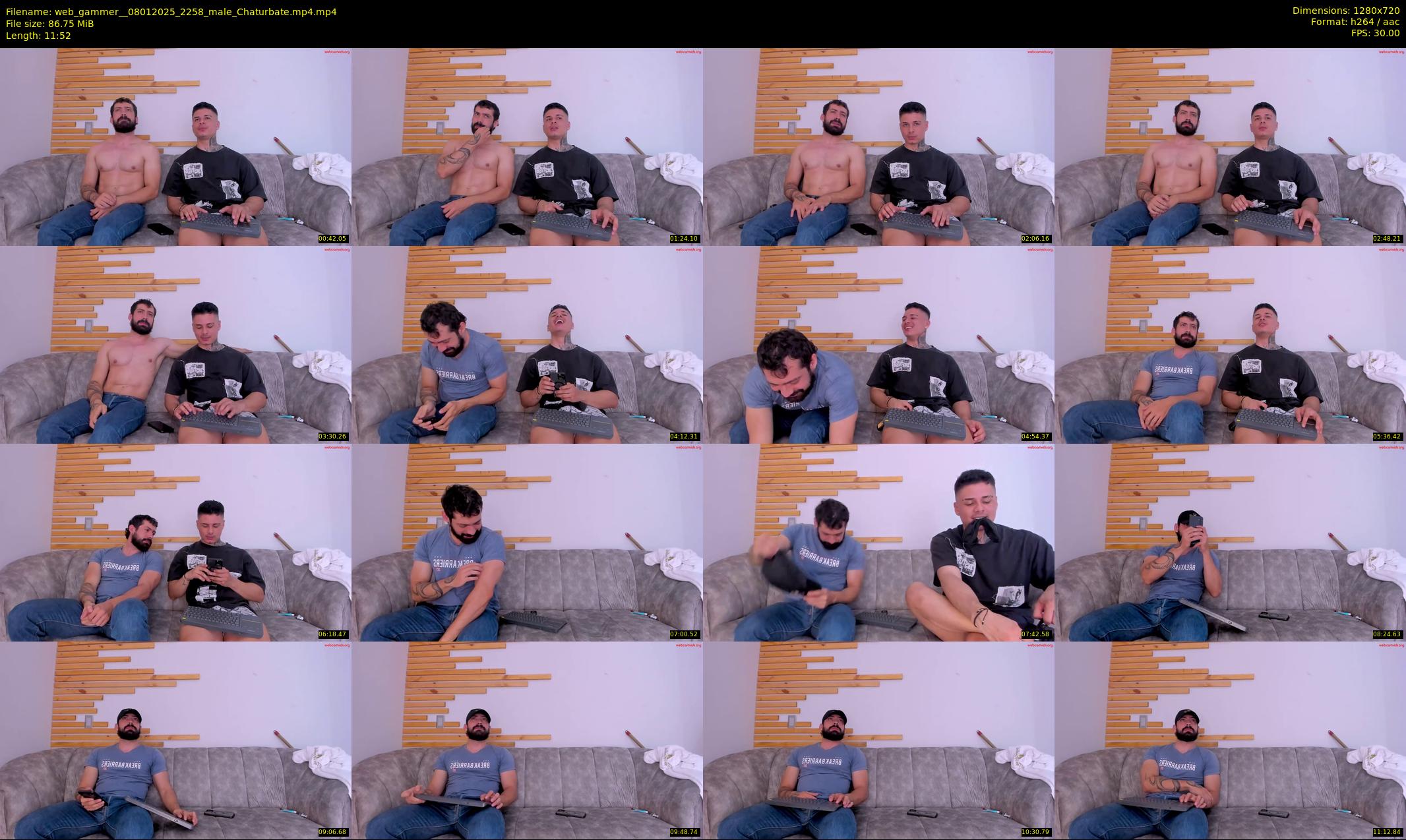 web_gammer_ — 12 minute Chaturbate male cam show recording, 720p, Jan 8, 2025