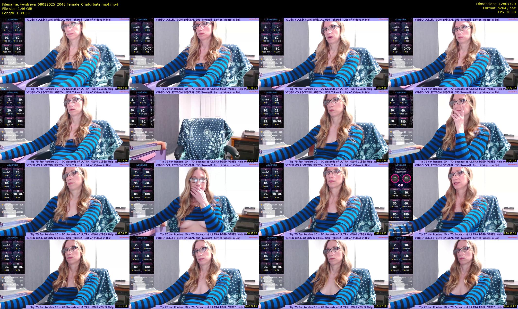 wynfreya — 100 minute Chaturbate female cam show recording, 720p, Jan 8, 2025