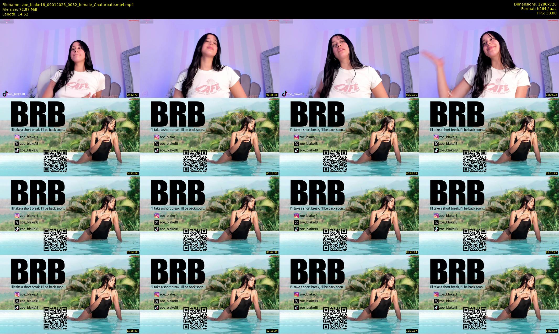 zoe_blake18 — 15 minute Chaturbate female cam show recording, 720p, Jan 9, 2025