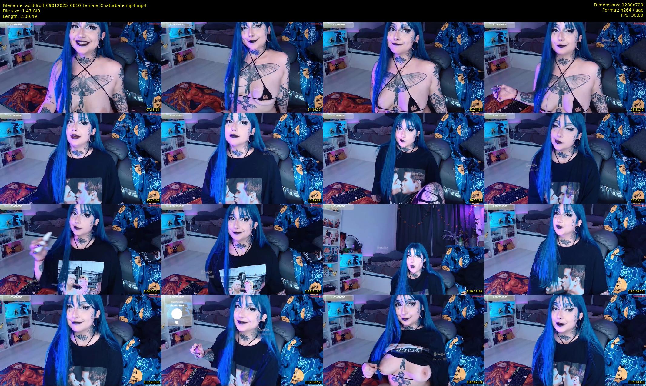 aciddroll — 121 minute Chaturbate female cam show recording, 720p, Jan 9, 2025