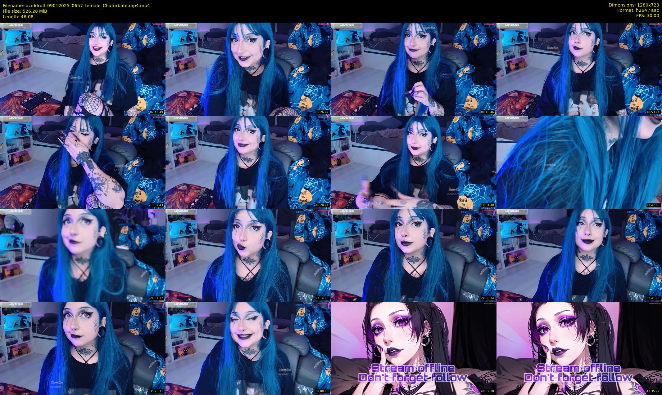 aciddroll — 47 minute Chaturbate female cam show recording, 720p, Jan 9, 2025