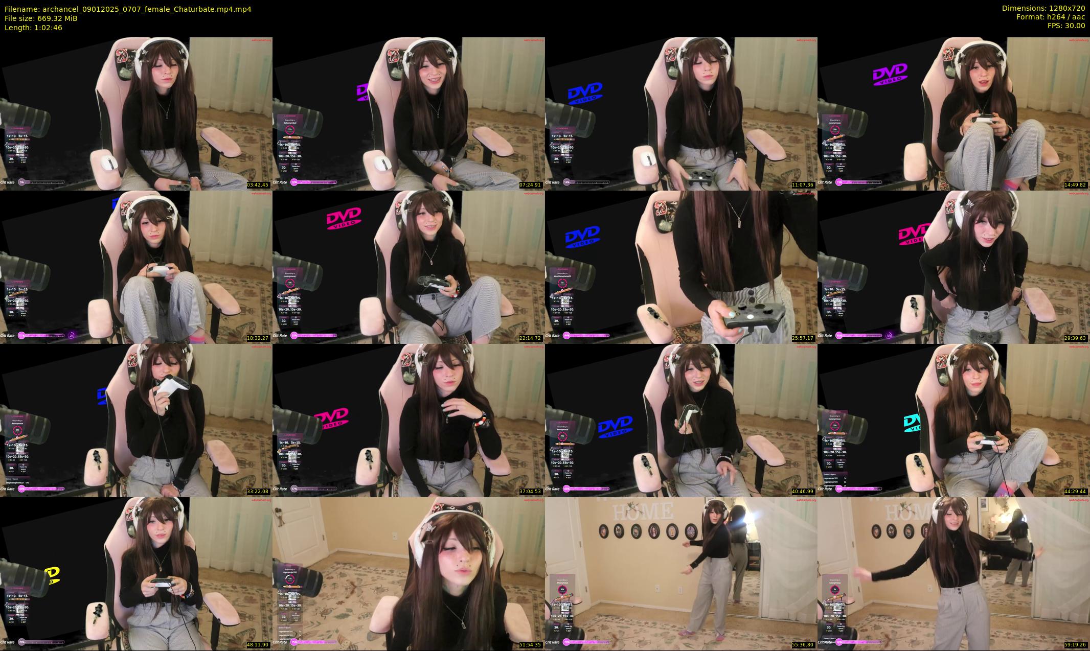 archancel — 63 minute Chaturbate female cam show recording, 720p, Jan 9, 2025