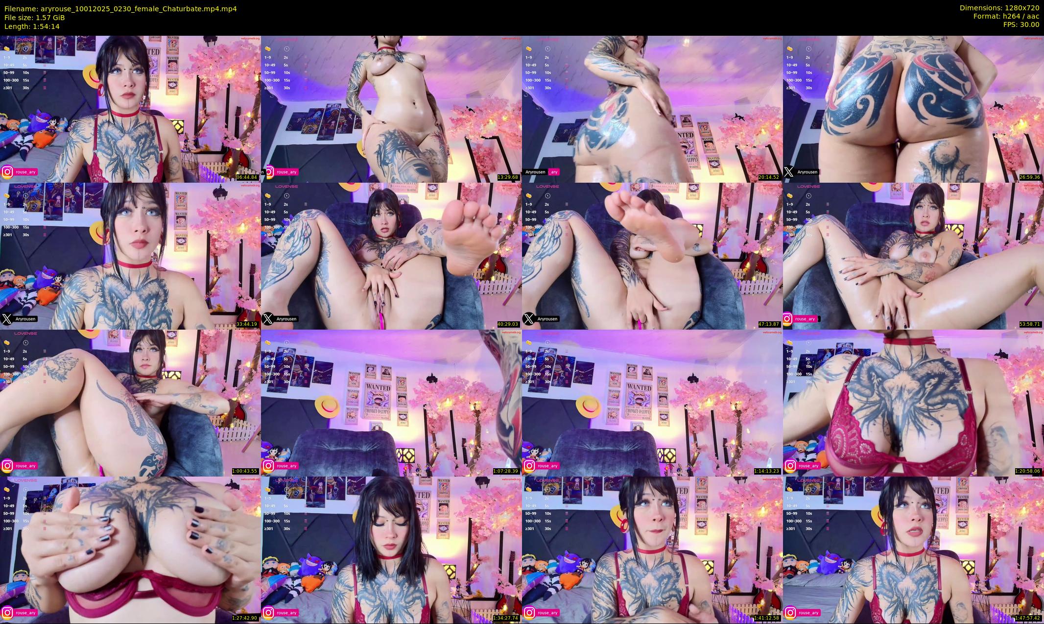 aryrouse — 115 minute Chaturbate female cam show recording, 720p, Jan 10, 2025