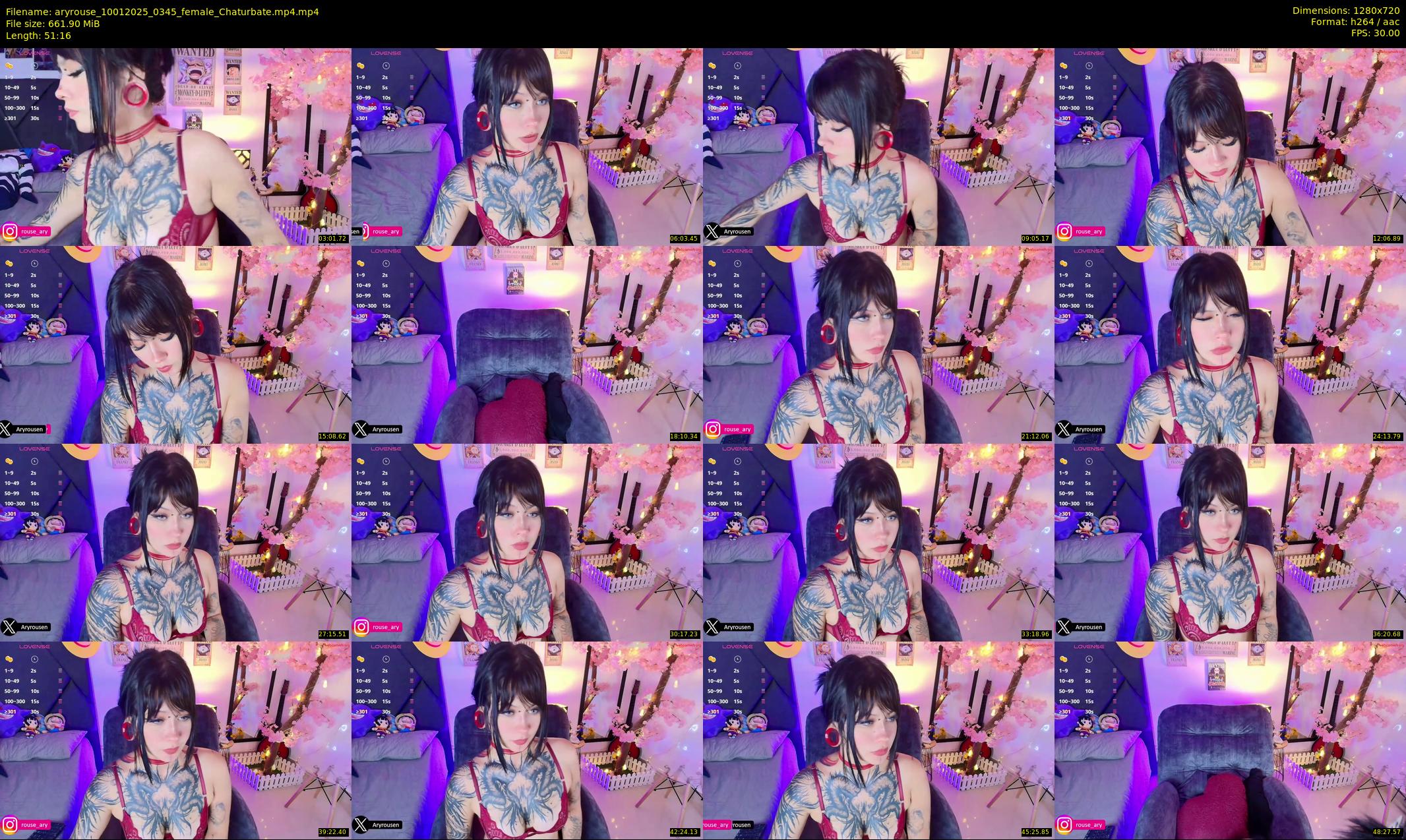 aryrouse — 52 minute Chaturbate female cam show recording, 720p, Jan 10, 2025