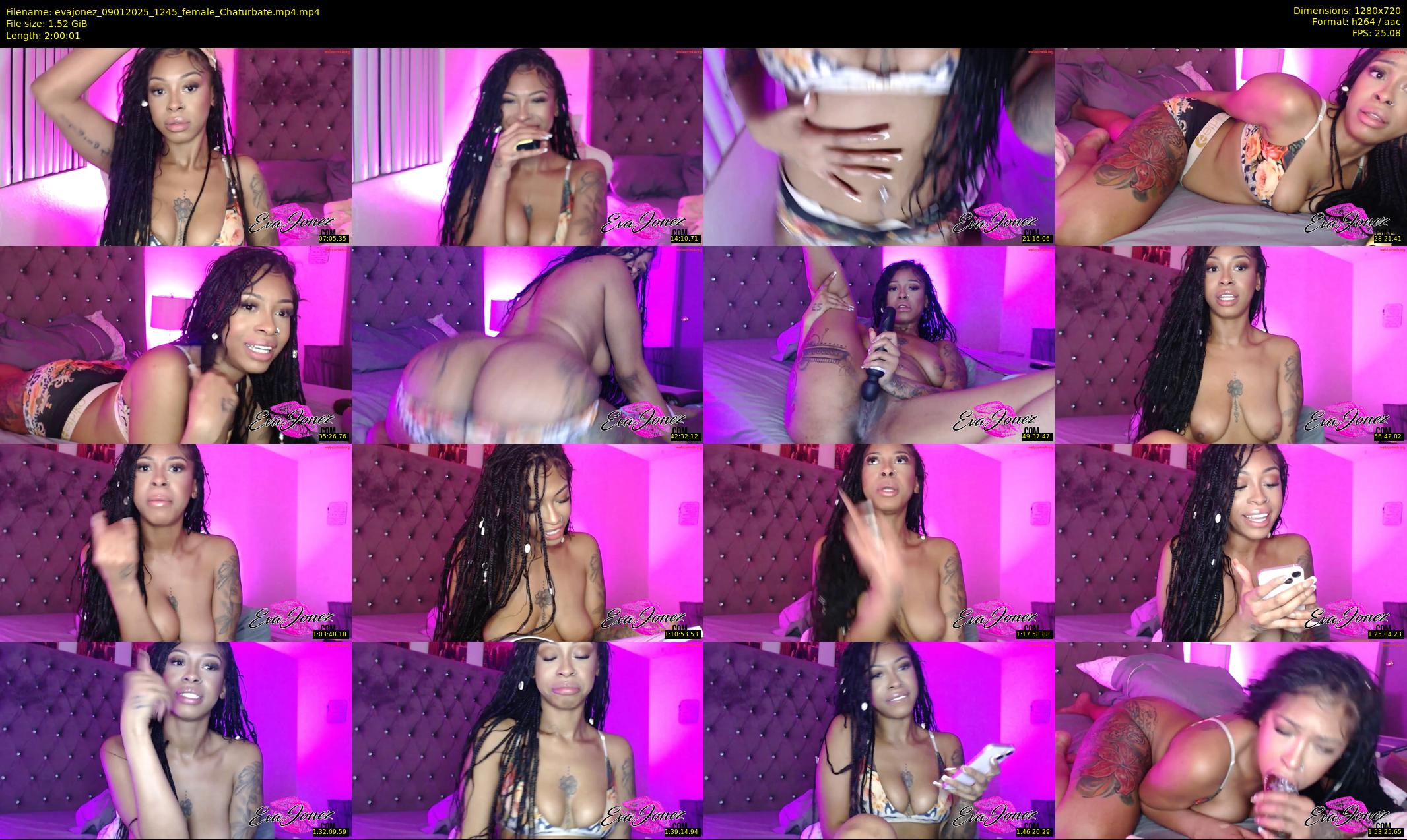 evajonez — 121 minute Chaturbate female cam show recording, 720p, Jan 9, 2025