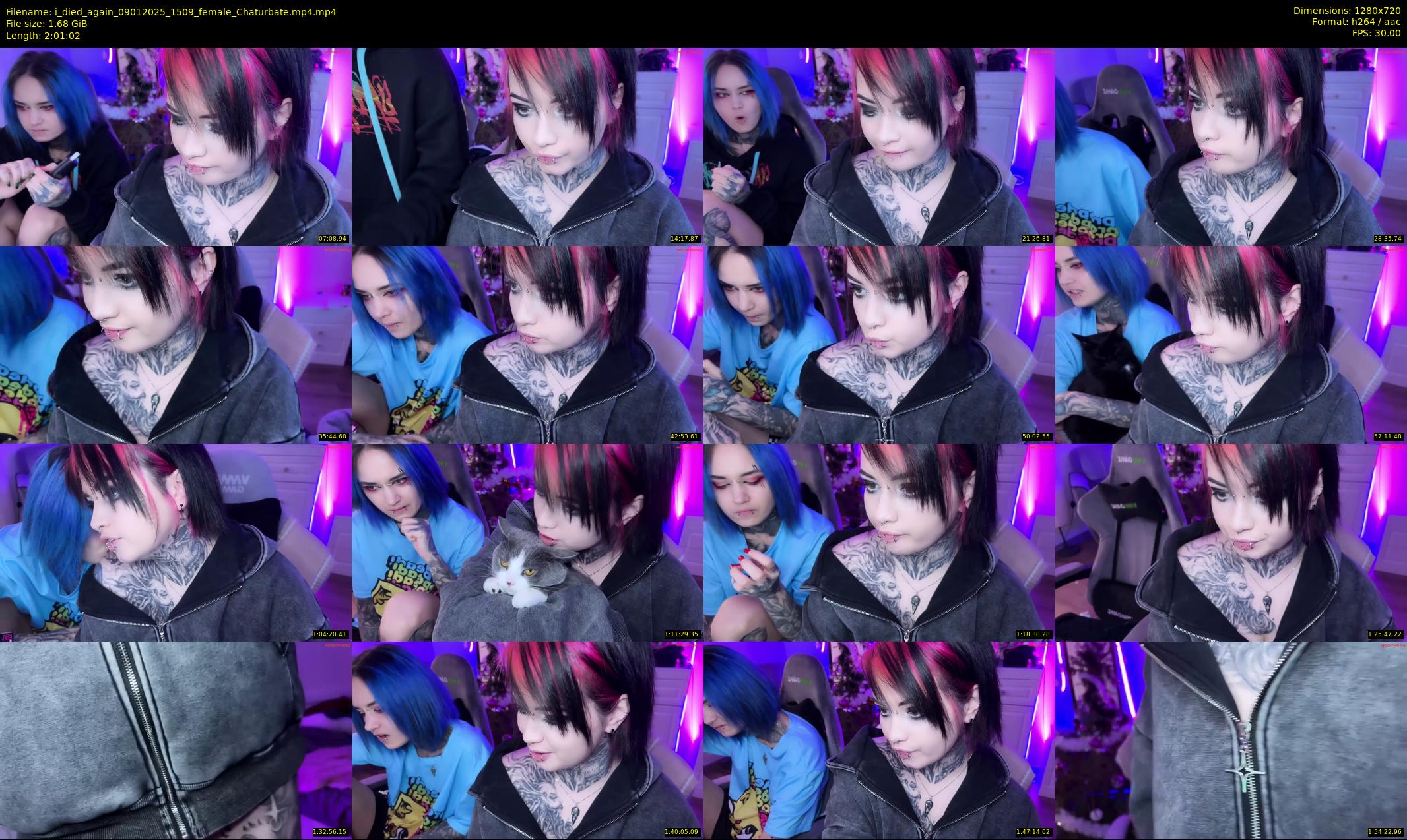 i_died_again — 122 minute Chaturbate female cam show recording, 720p, Jan 9, 2025