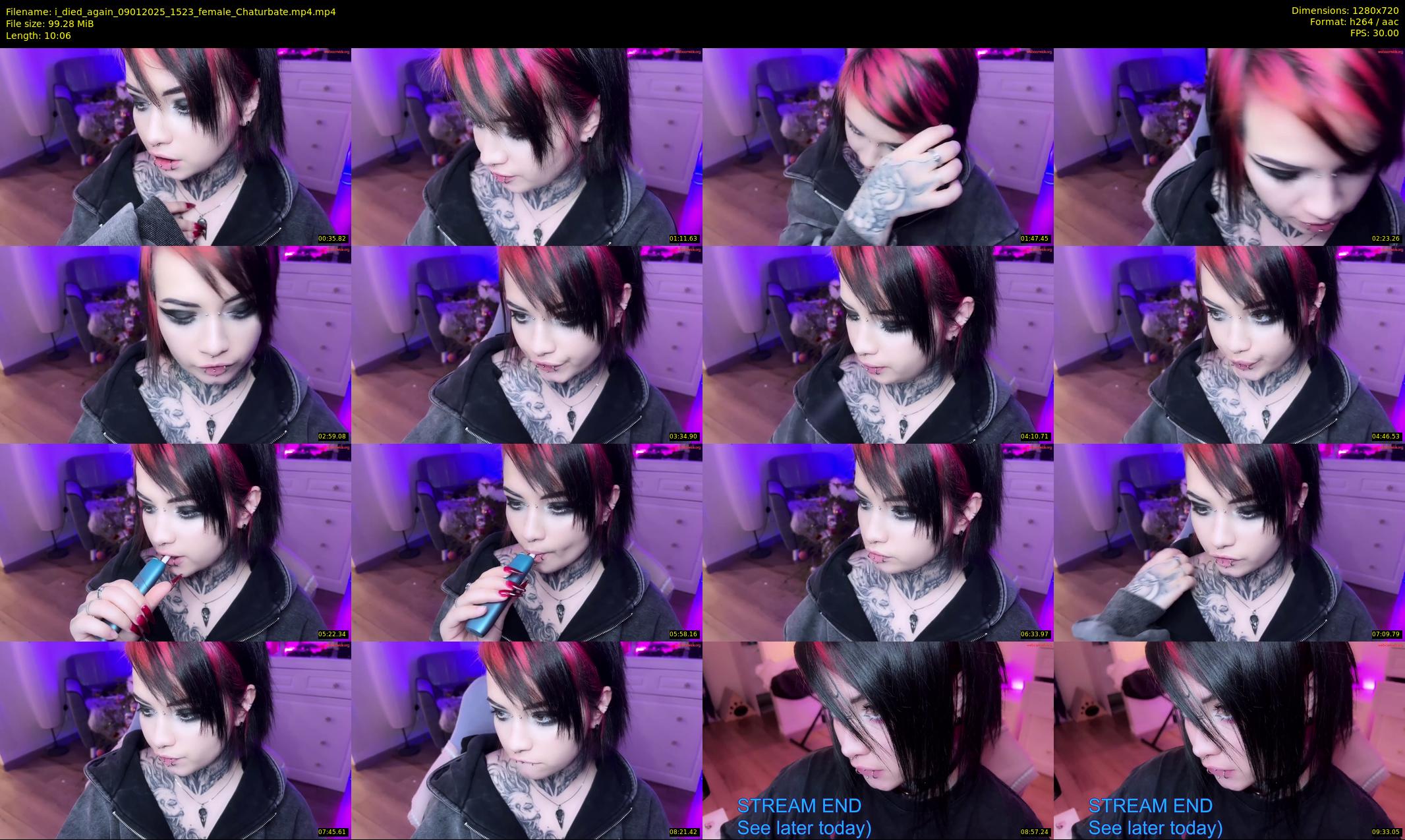 i_died_again — 11 minute Chaturbate female cam show recording, 720p, Jan 9, 2025