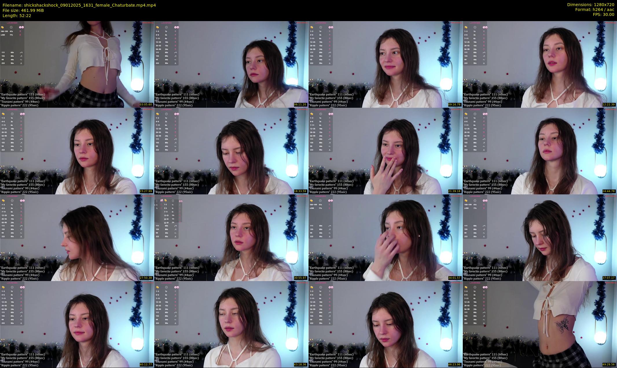 shickshackshock — 53 minute Chaturbate female cam show recording, 720p, Jan 9, 2025