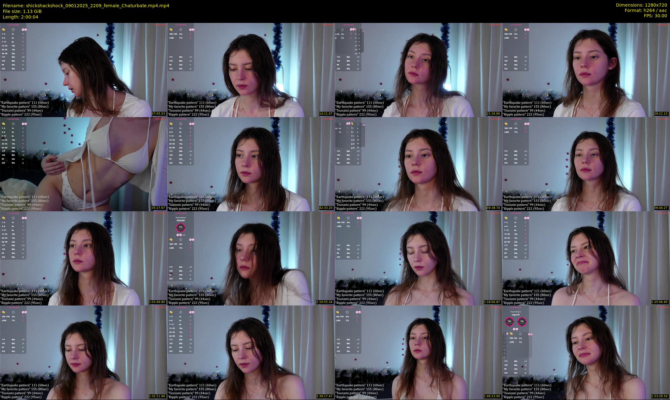 shickshackshock — 121 minute Chaturbate female cam show recording, 720p, Jan 9, 2025