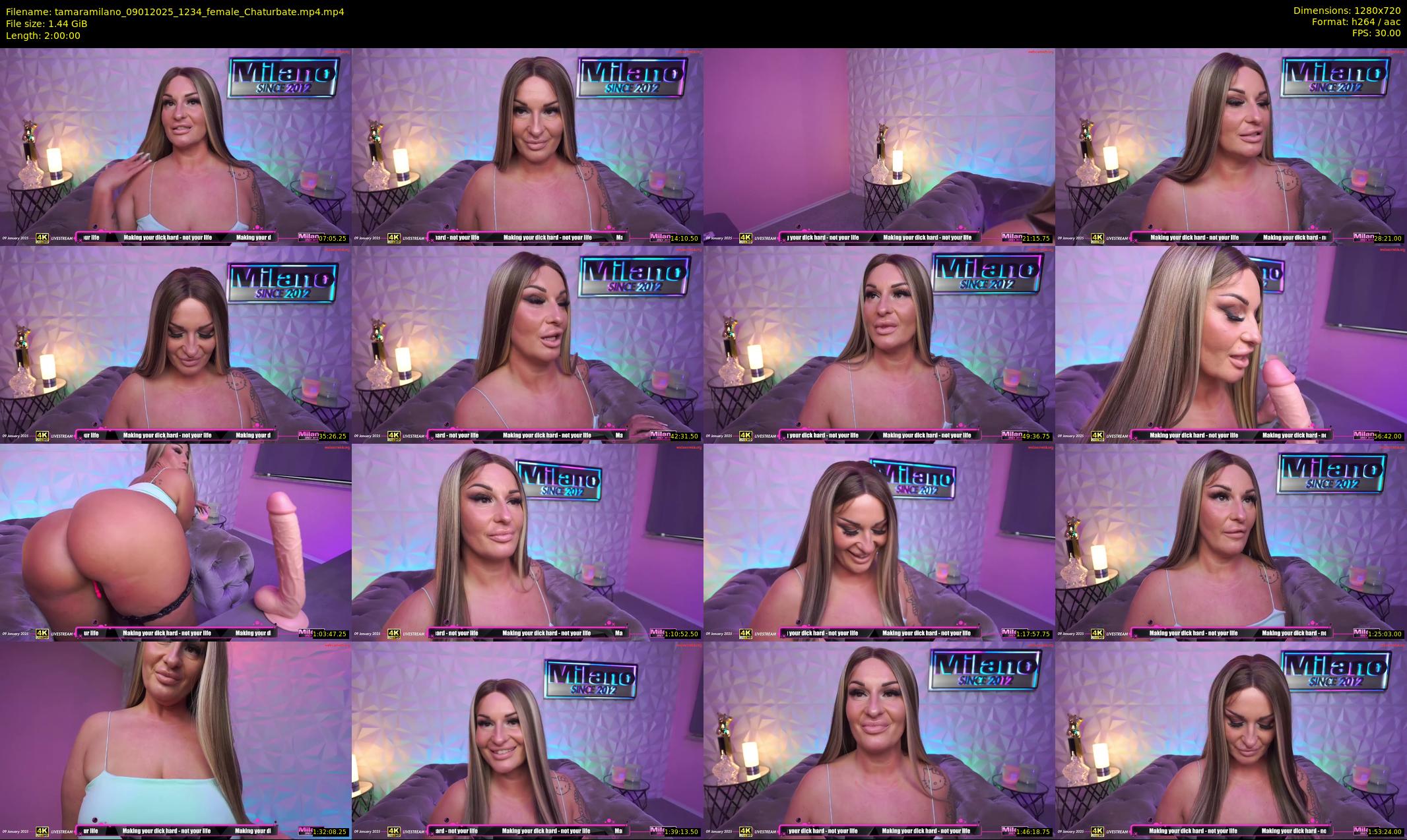tamaramilano — 120 minute Chaturbate female cam show recording, 720p, Jan 9, 2025