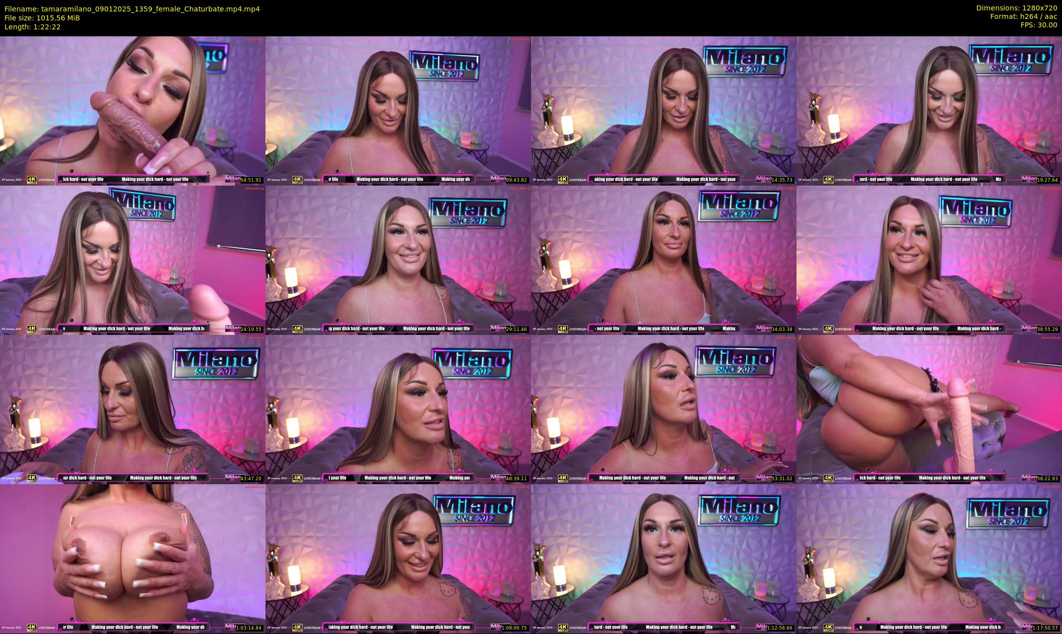 tamaramilano — 83 minute Chaturbate female cam show recording, 720p, Jan 9, 2025