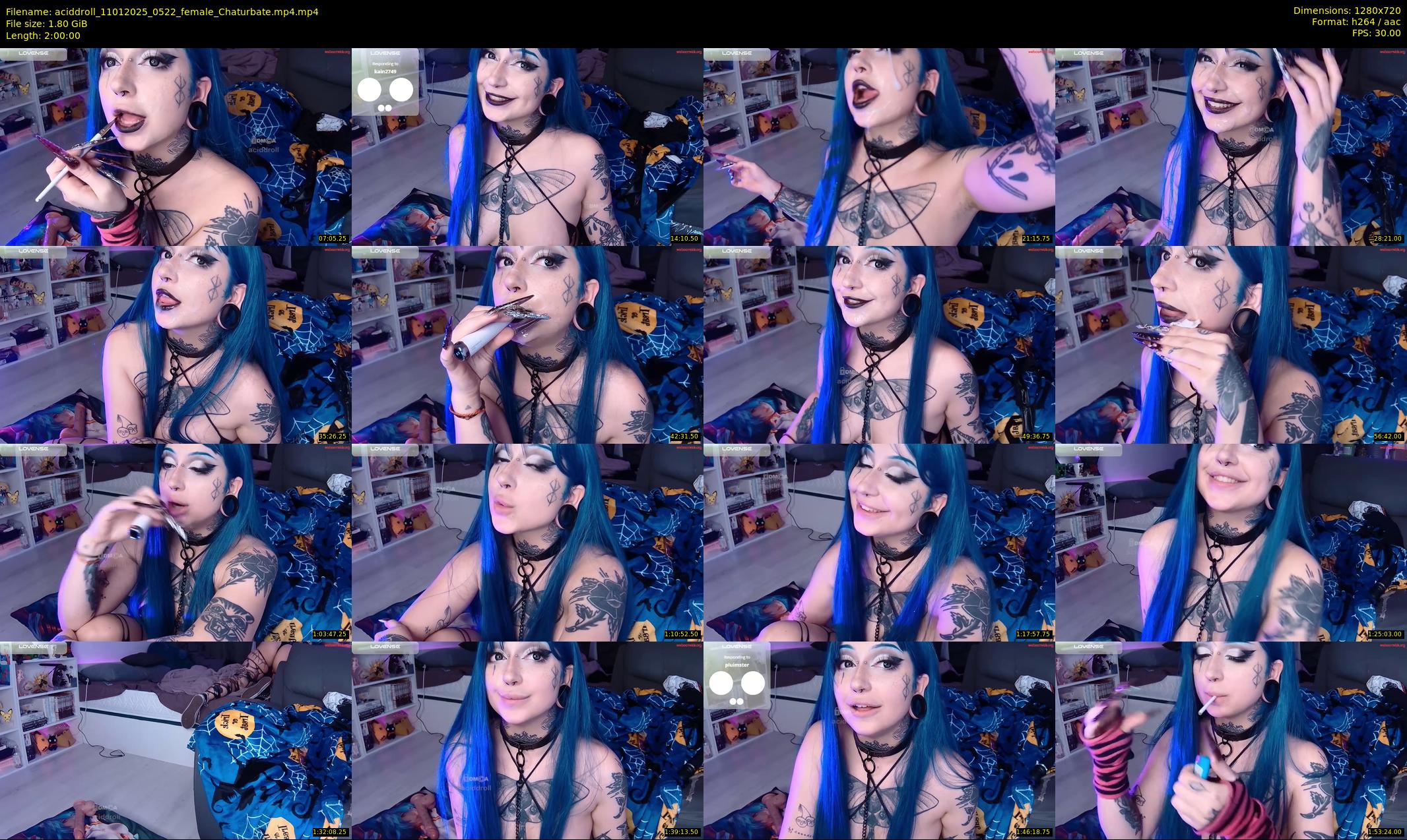 aciddroll — 120 minute Chaturbate female cam show recording, 720p, Jan 11, 2025