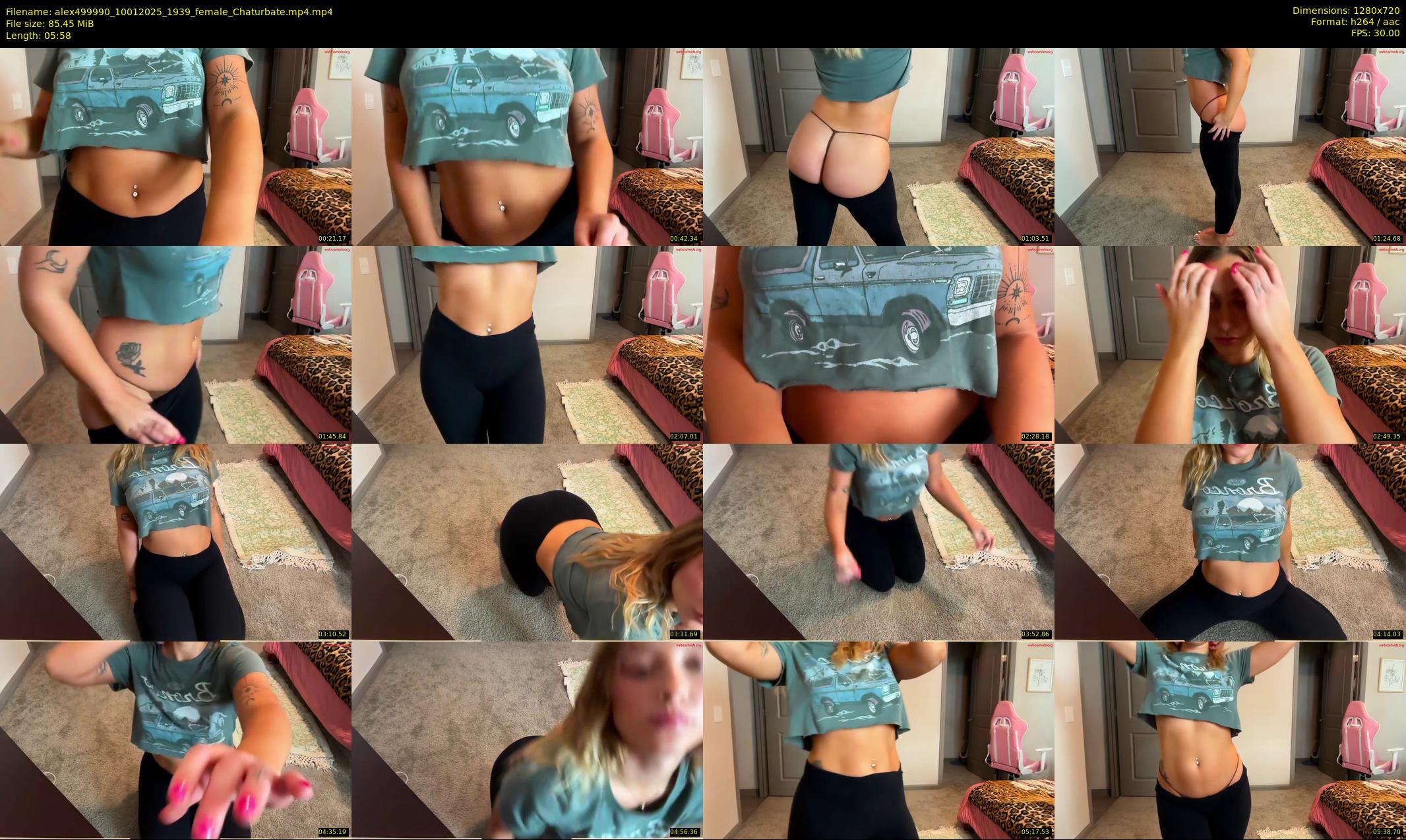 alex499990 — 6 minute Chaturbate female cam show recording, 720p, Jan 10, 2025
