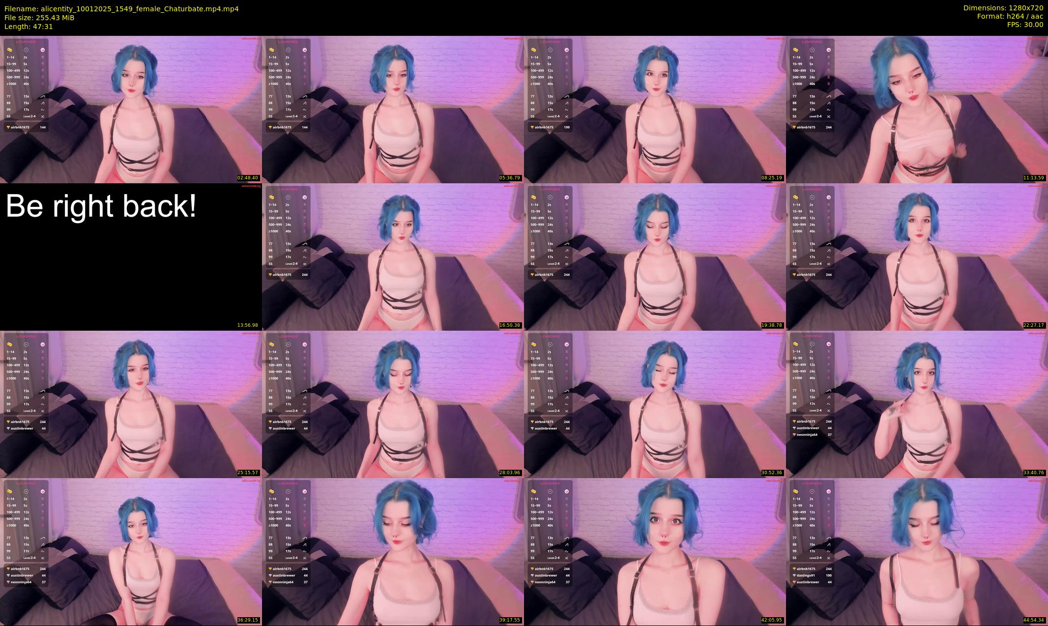 alicentity — 48 minute Chaturbate female cam show recording, 720p, Jan 10, 2025