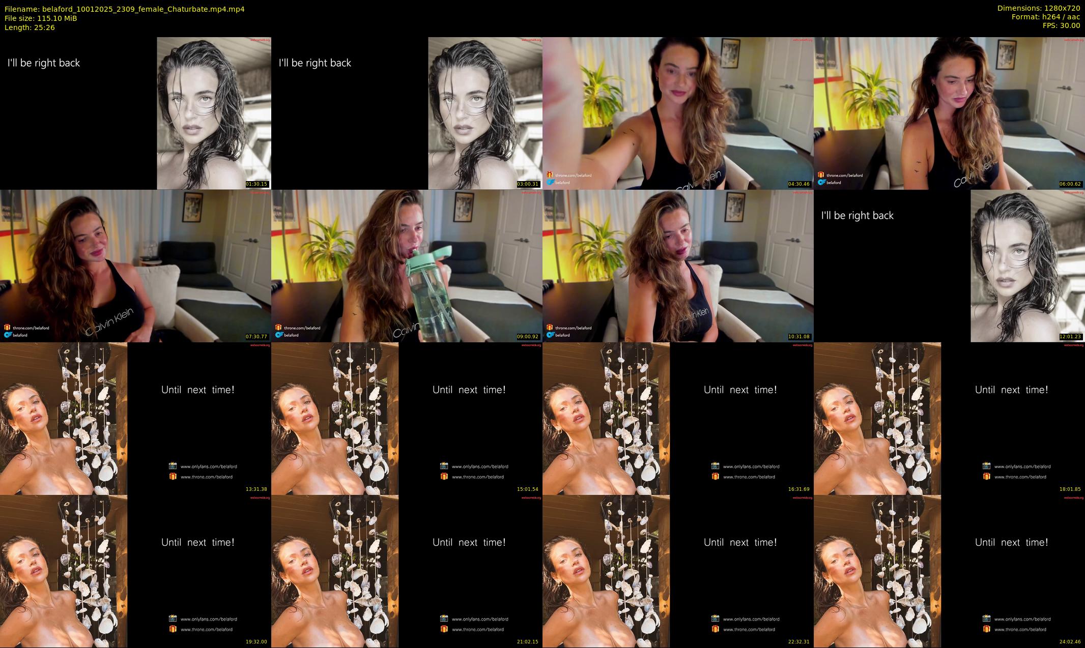 belaford — 26 minute Chaturbate female cam show recording, 720p, Jan 10, 2025