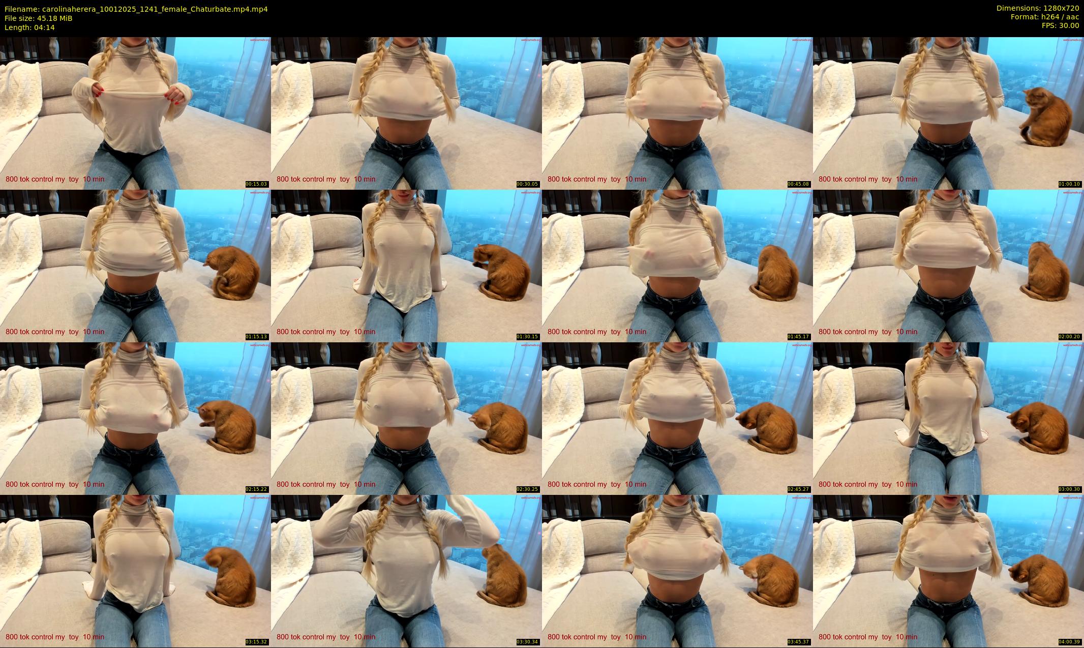 carolinaherera — 5 minute Chaturbate female cam show recording, 720p, Jan 10, 2025