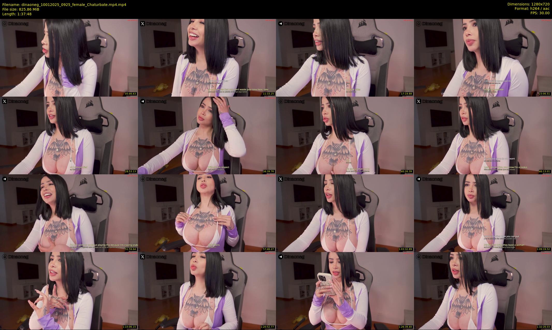 dinaoneg — 98 minute Chaturbate female cam show recording, 720p, Jan 10, 2025