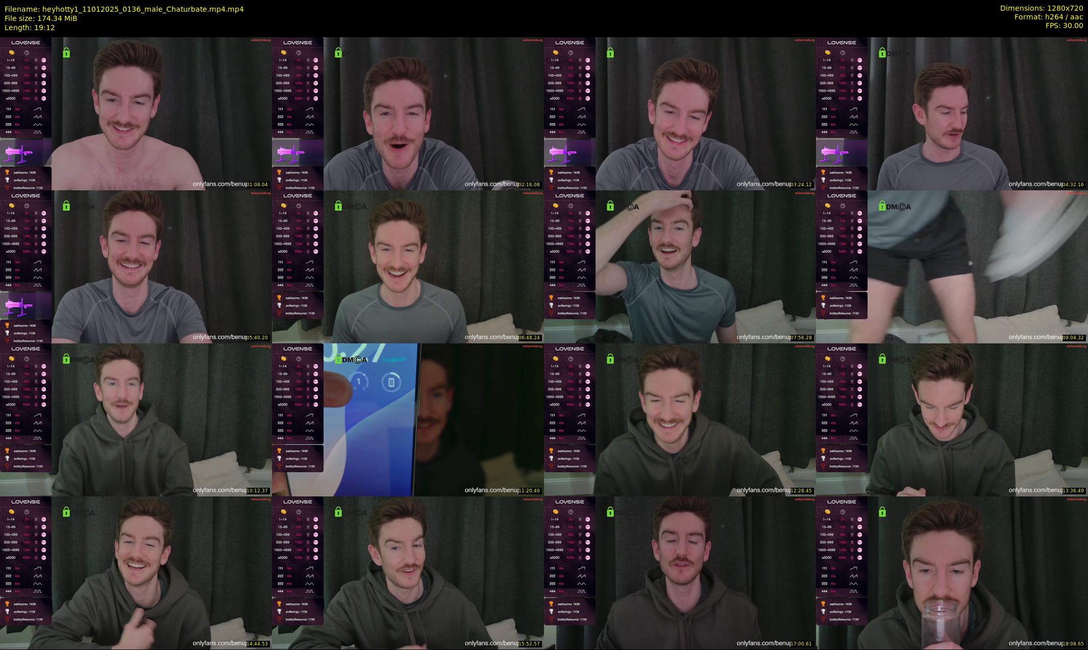 heyhotty1 — 20 minute Chaturbate male cam show recording, 720p, Jan 11, 2025