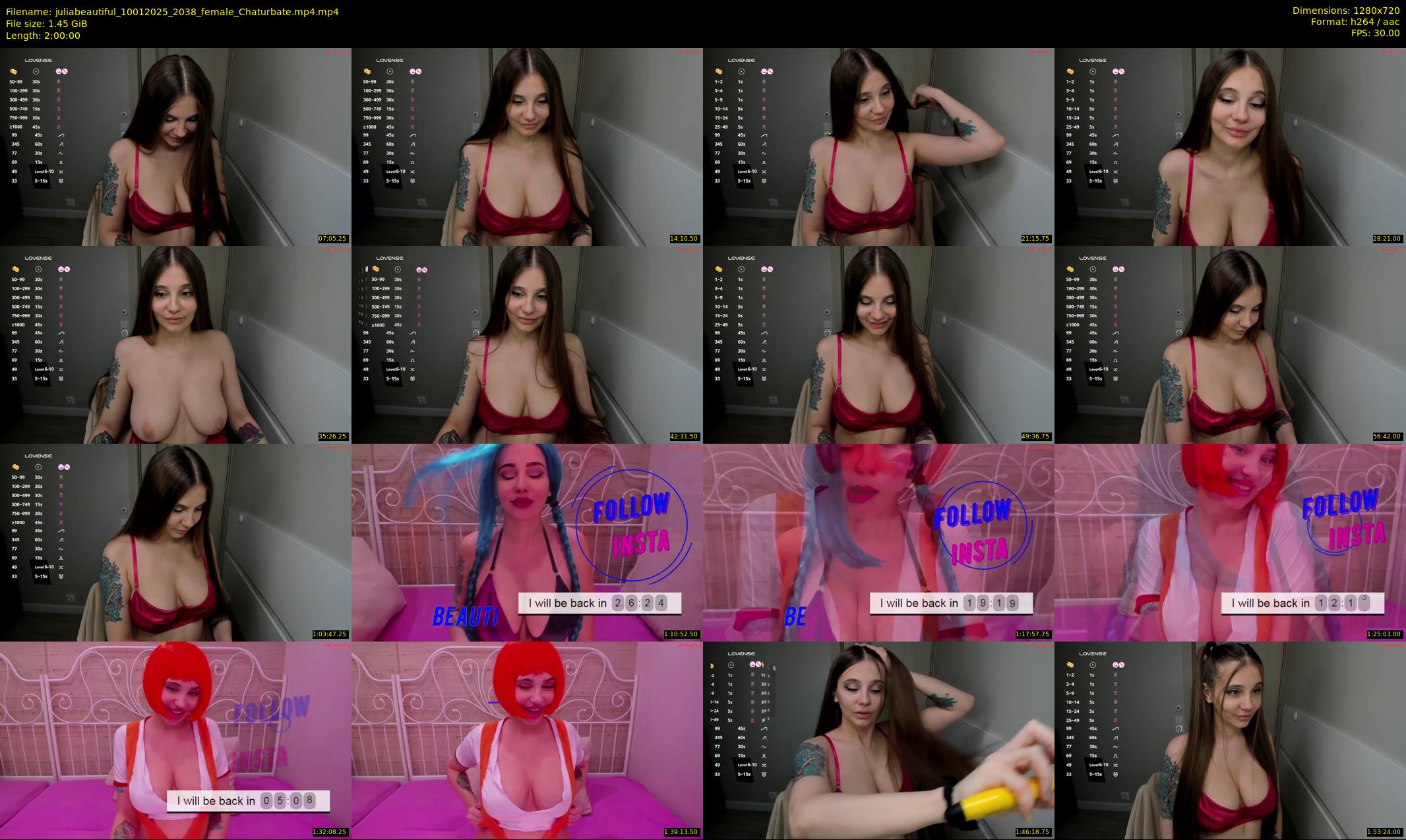 juliabeautiful — 120 minute Chaturbate female cam show recording, 720p, Jan 10, 2025