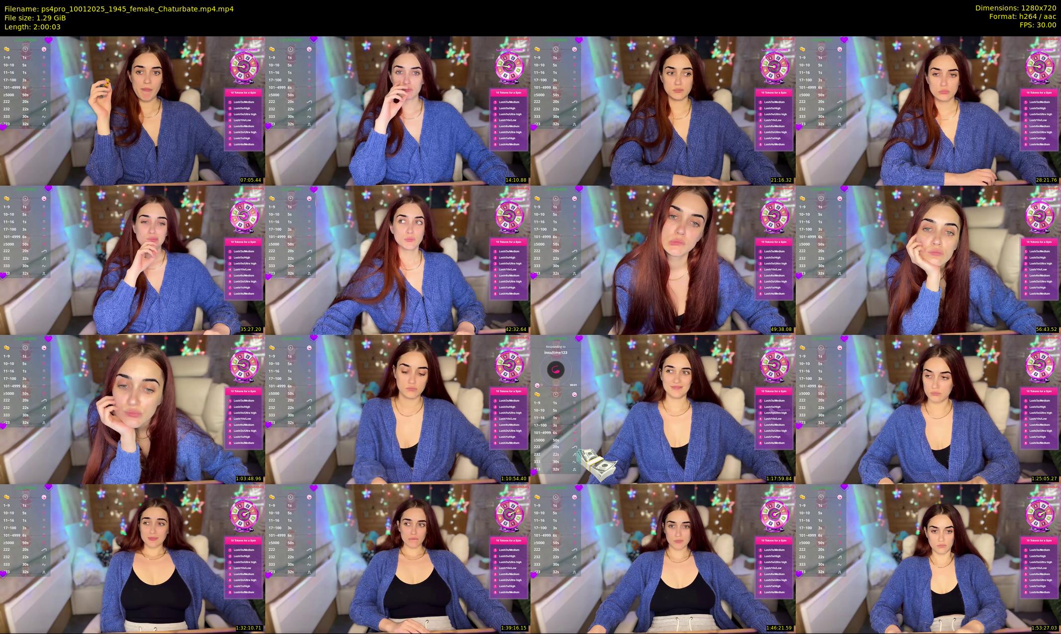 ps4pro — 121 minute Chaturbate female cam show recording, 720p, Jan 10, 2025
