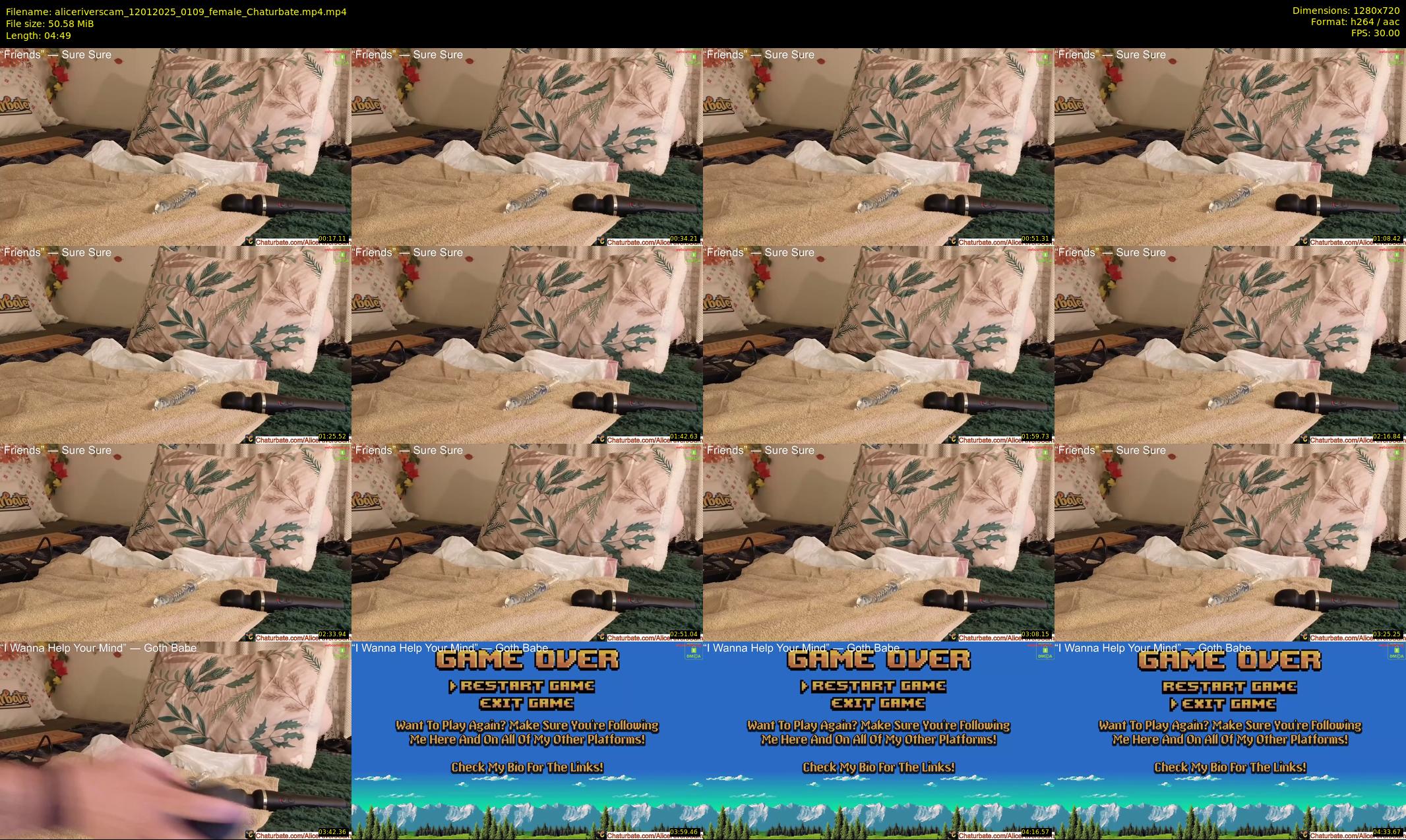 aliceriverscam — 5 minute Chaturbate female cam show recording, 720p, Jan 12, 2025