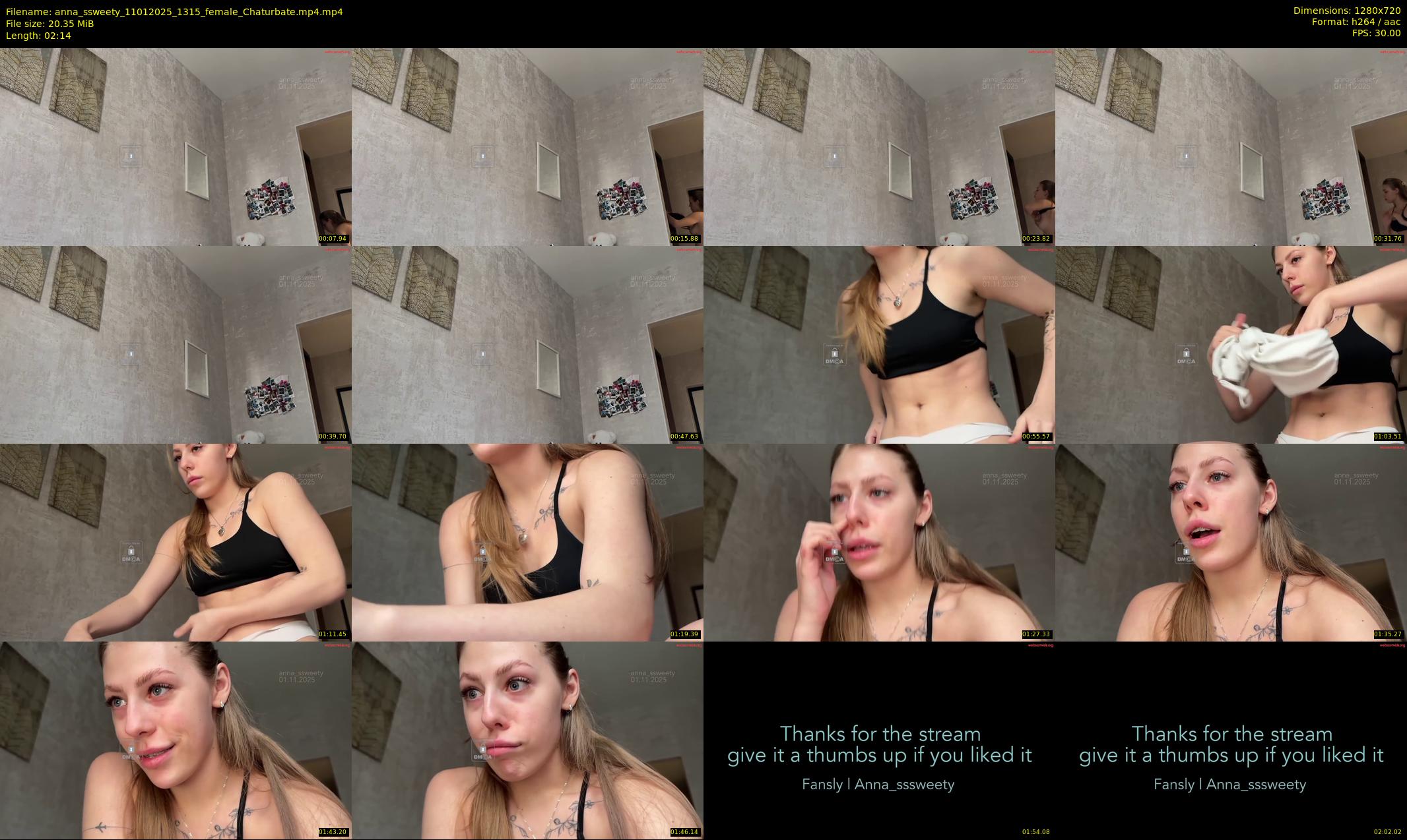 anna_ssweety — 3 minute Chaturbate female cam show recording, 720p, Jan 11, 2025