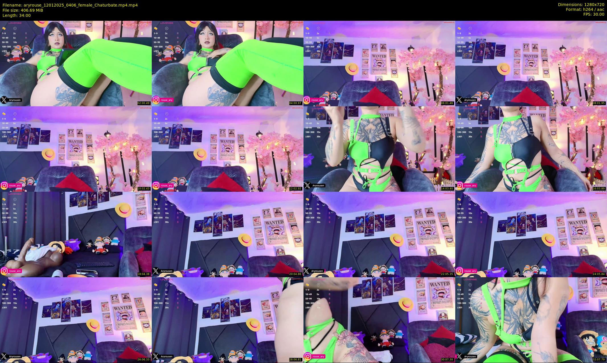 aryrouse — 34 minute Chaturbate female cam show recording, 720p, Jan 12, 2025