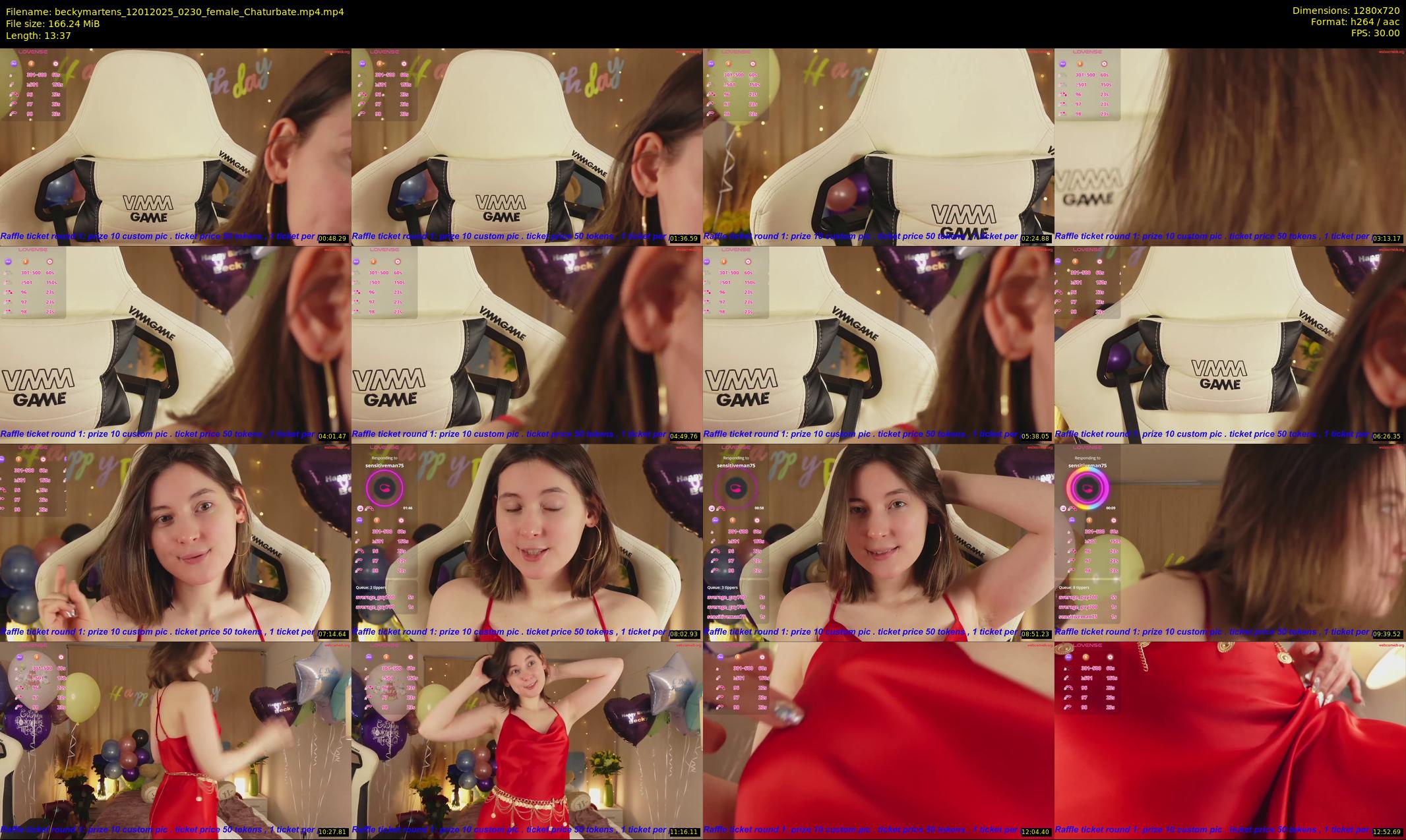 beckymartens — 14 minute Chaturbate female cam show recording, 720p, Jan 12, 2025