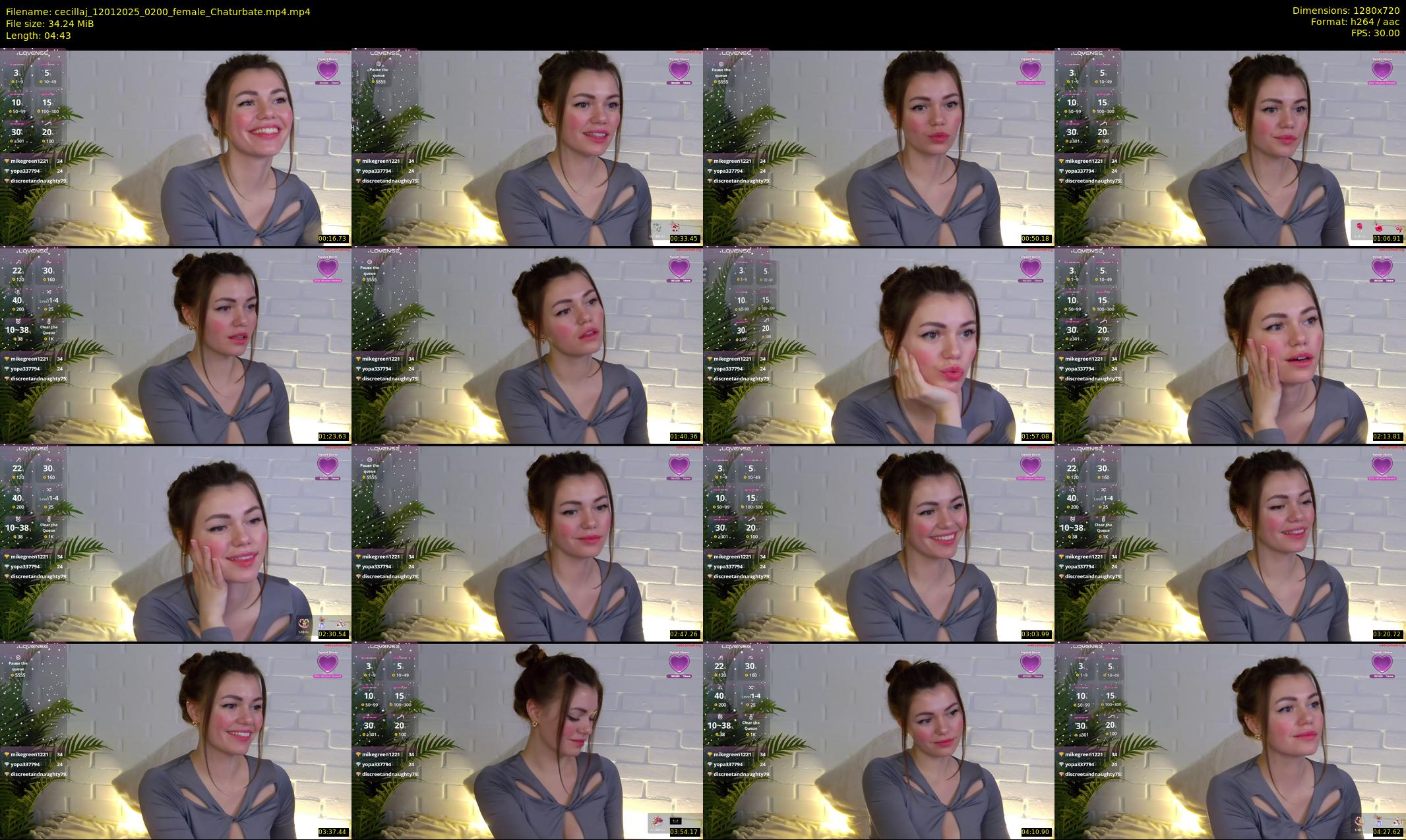 cecillaj — 5 minute Chaturbate female cam show recording, 720p, Jan 12, 2025