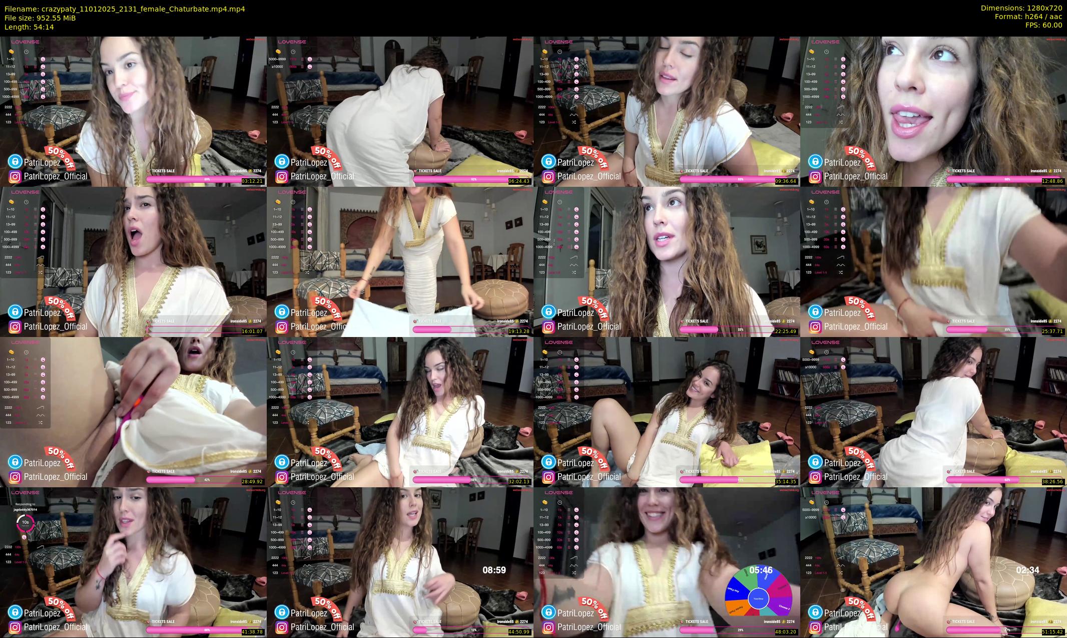 crazypaty — 55 minute Chaturbate female cam show recording, 720p, Jan 11, 2025