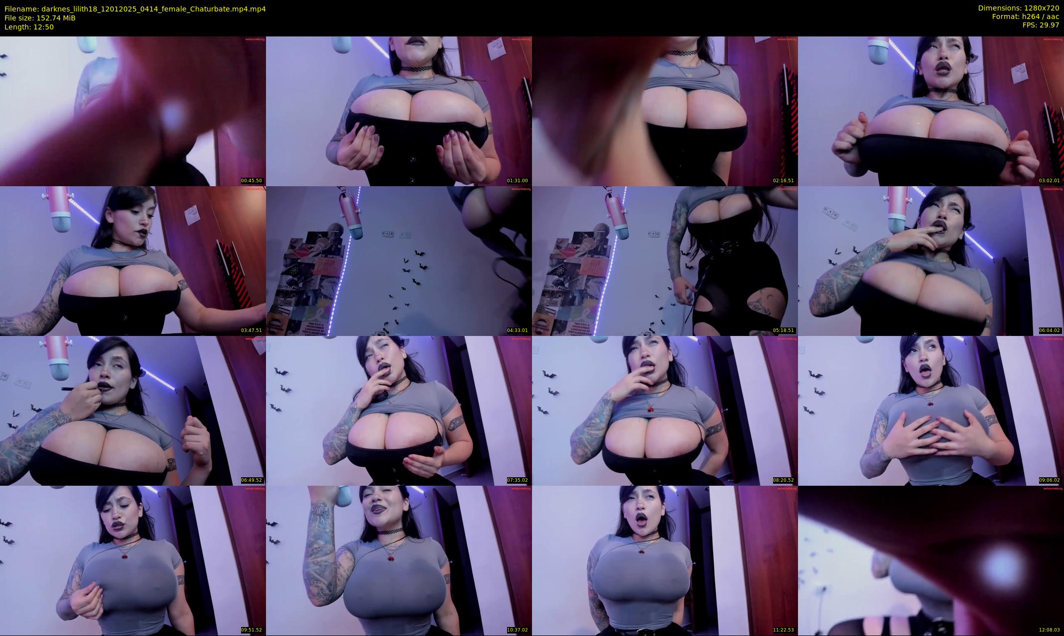 darknes_lilith18 — 13 minute Chaturbate female cam show recording, 720p, Jan 12, 2025