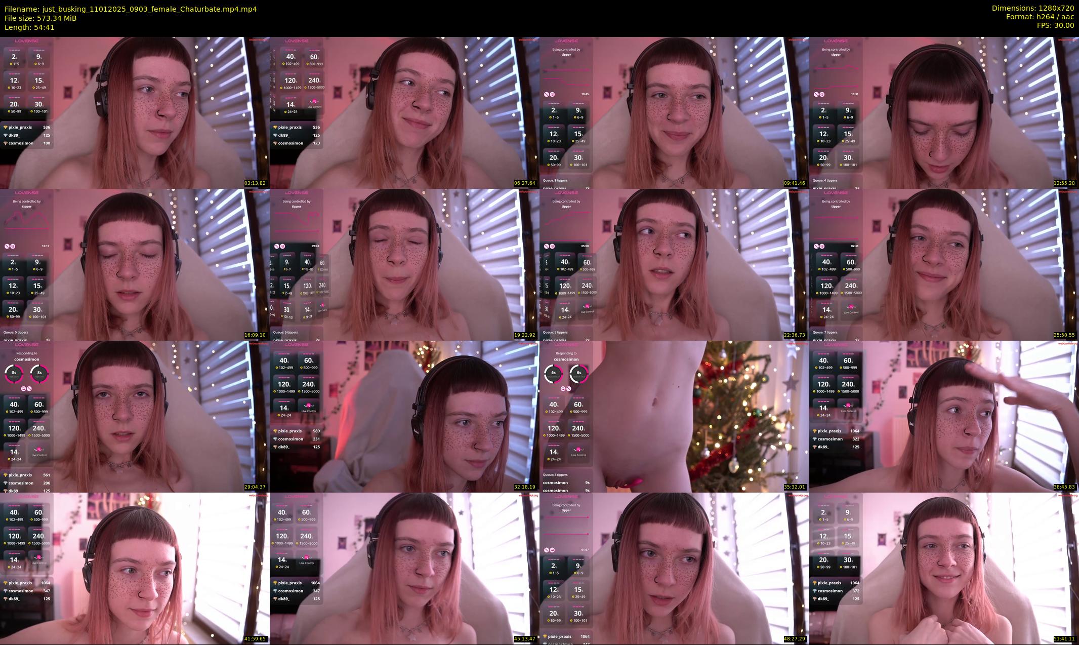 just_busking — 55 minute Chaturbate female cam show recording, 720p, Jan 11, 2025