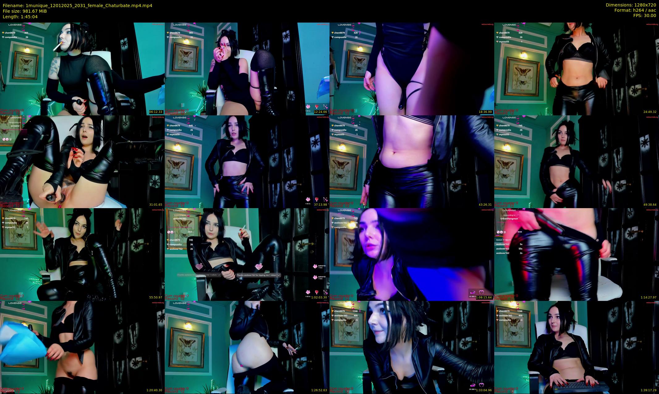 1munique — 106 minute Chaturbate female cam show recording, 720p, Jan 12, 2025