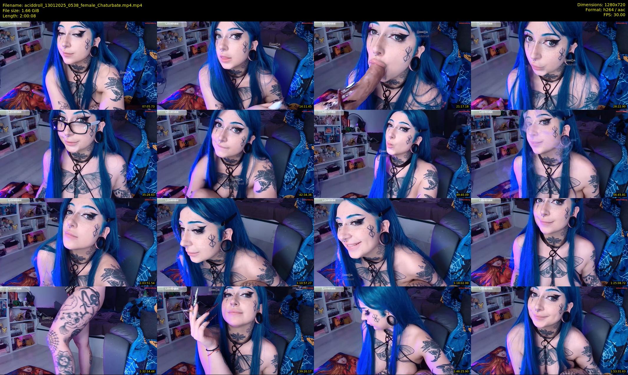 aciddroll — 121 minute Chaturbate female cam show recording, 720p, Jan 13, 2025