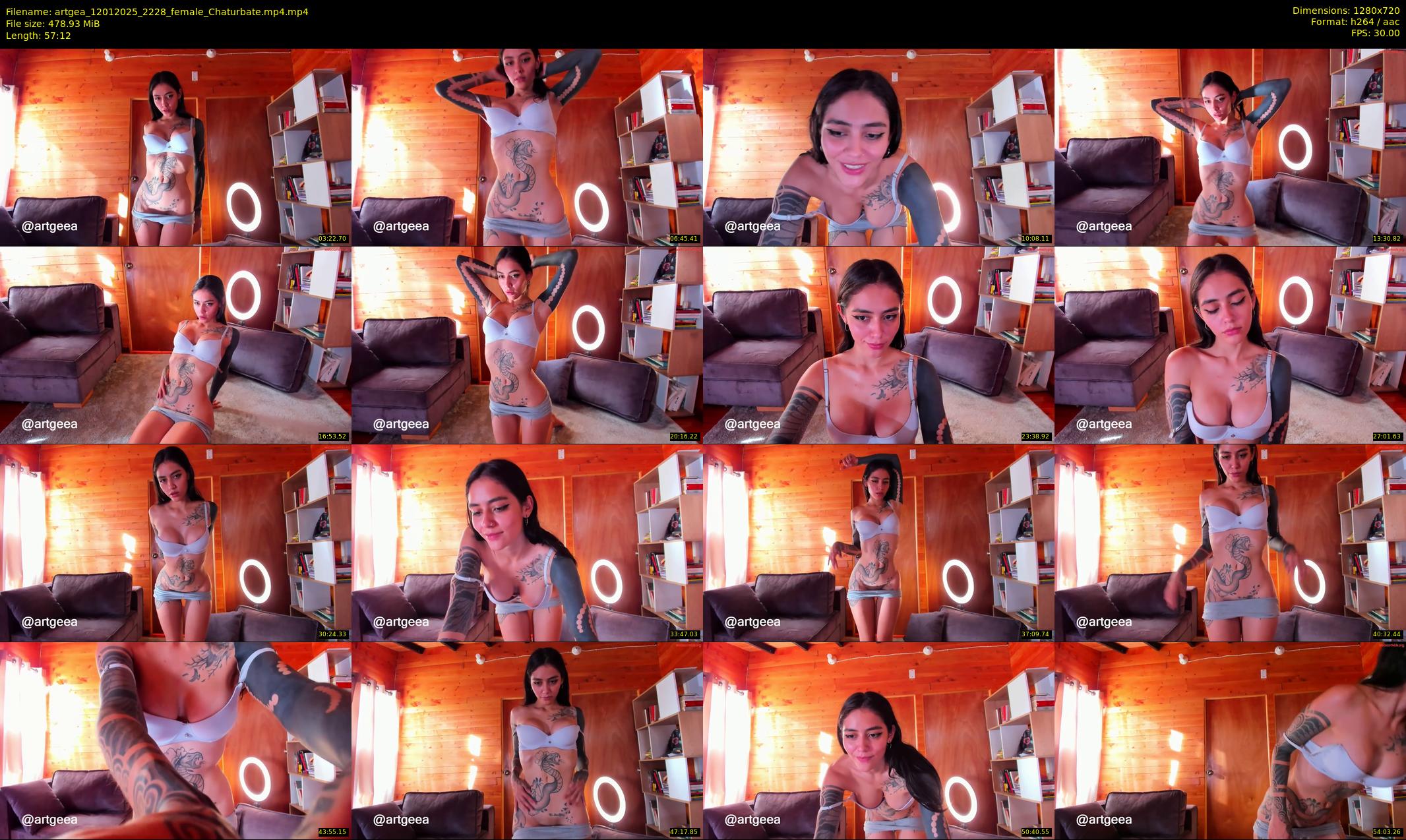 artgea — 58 minute Chaturbate female cam show recording, 720p, Jan 12, 2025