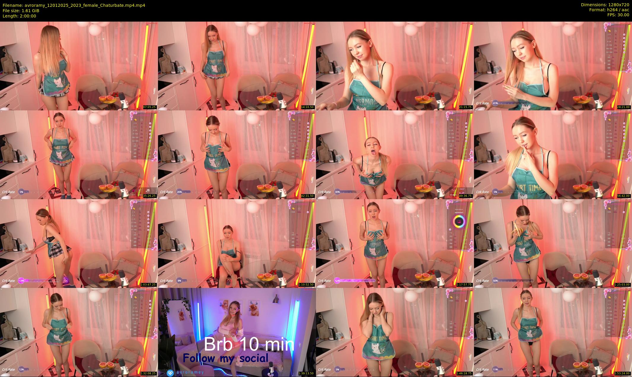 avroramy — 120 minute Chaturbate female cam show recording, 720p, Jan 12, 2025